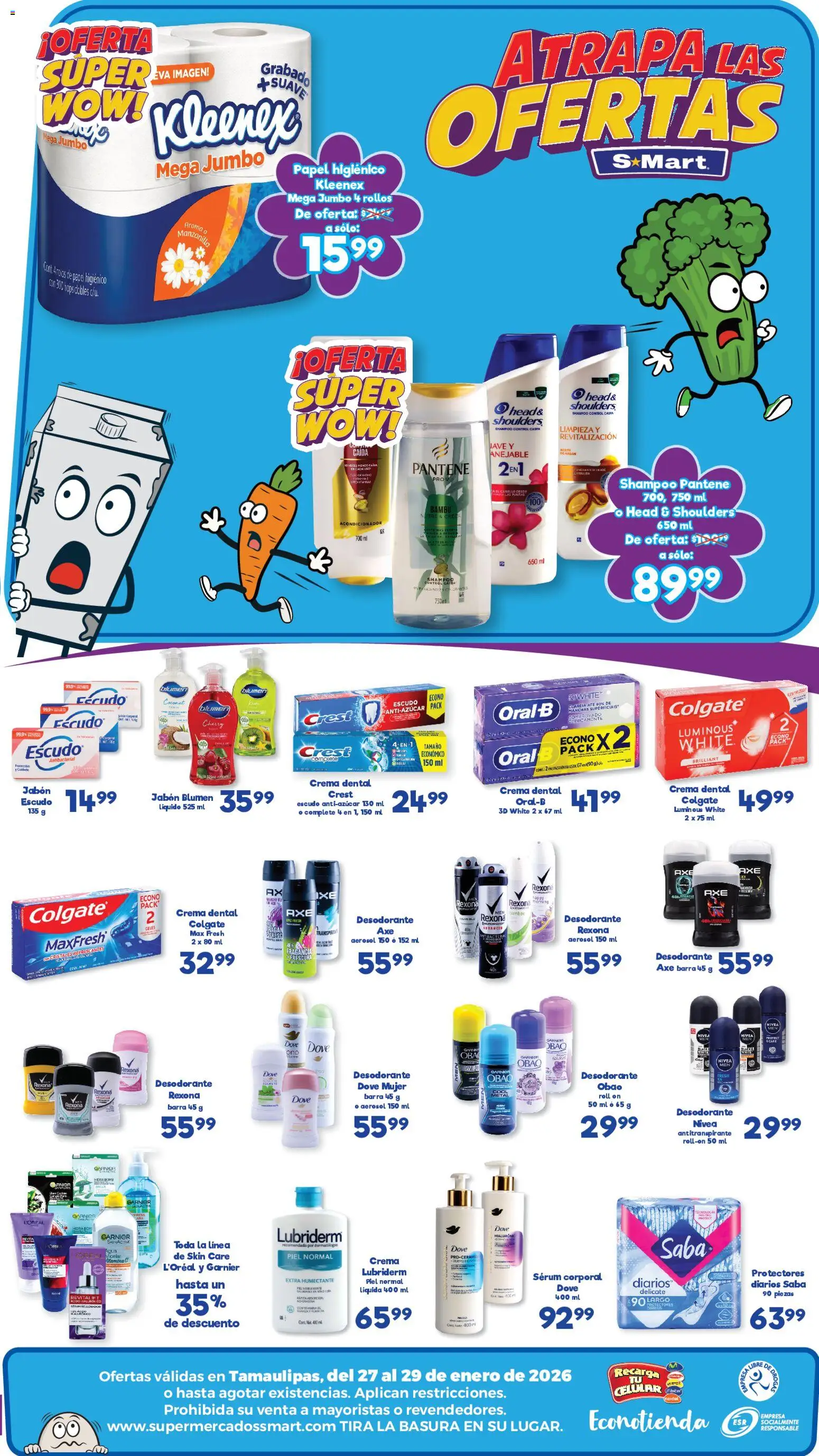 Nuevas ofertas de S-Mart válidas en toda la República Mexicana desde el 27.01.2026. ¡Encuentra las mejores ofertas en S-Mart folleto Ofertas de Feria Nuevo Laredo! | Página: 2 | Productos: Antitranspirante, Serum, Fragancia, Acondicionador
