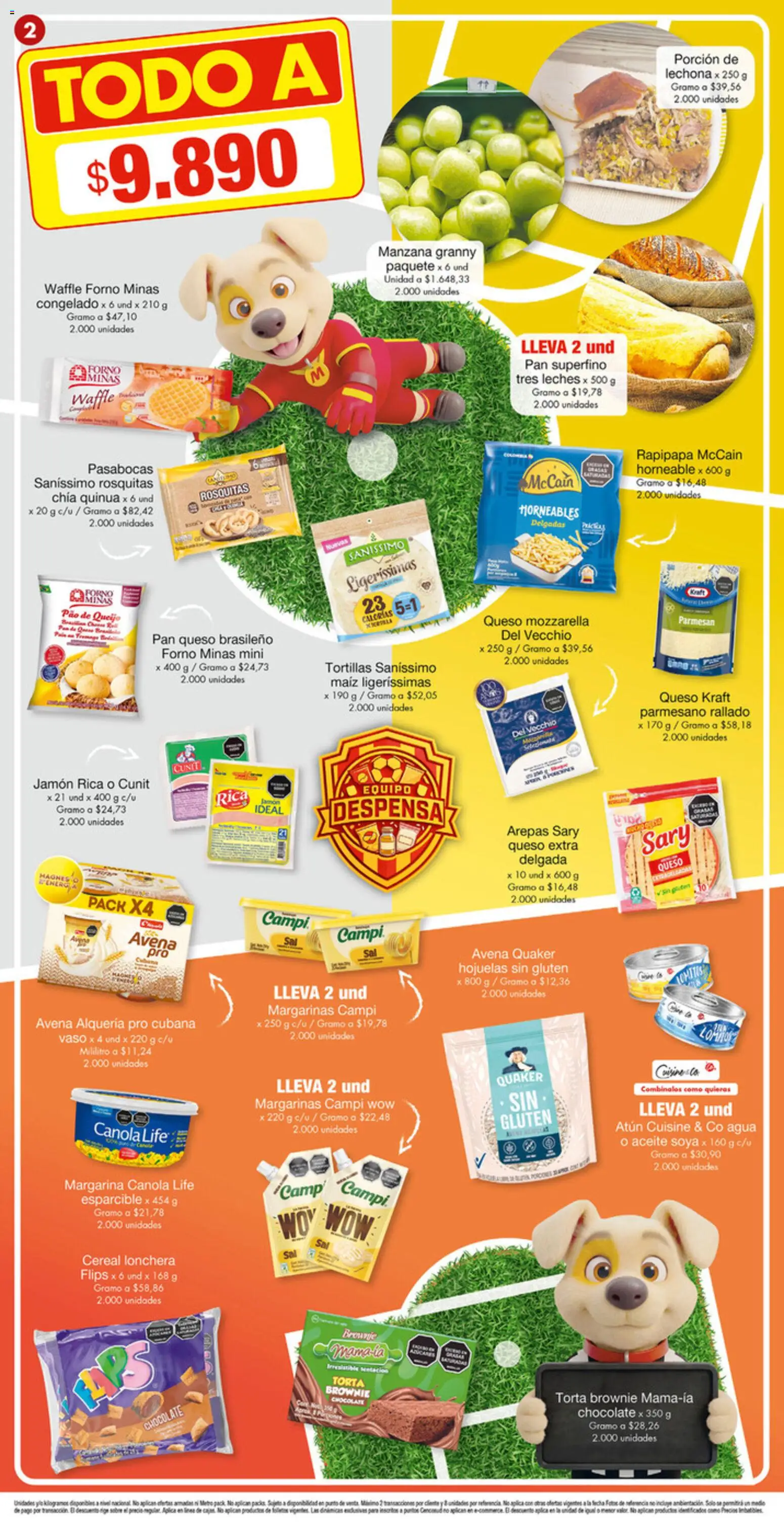 Metro revista - valida desde el 23.04.2026 | Página: 2 | Productos: Agua, Lonchera, Manzana, Queso