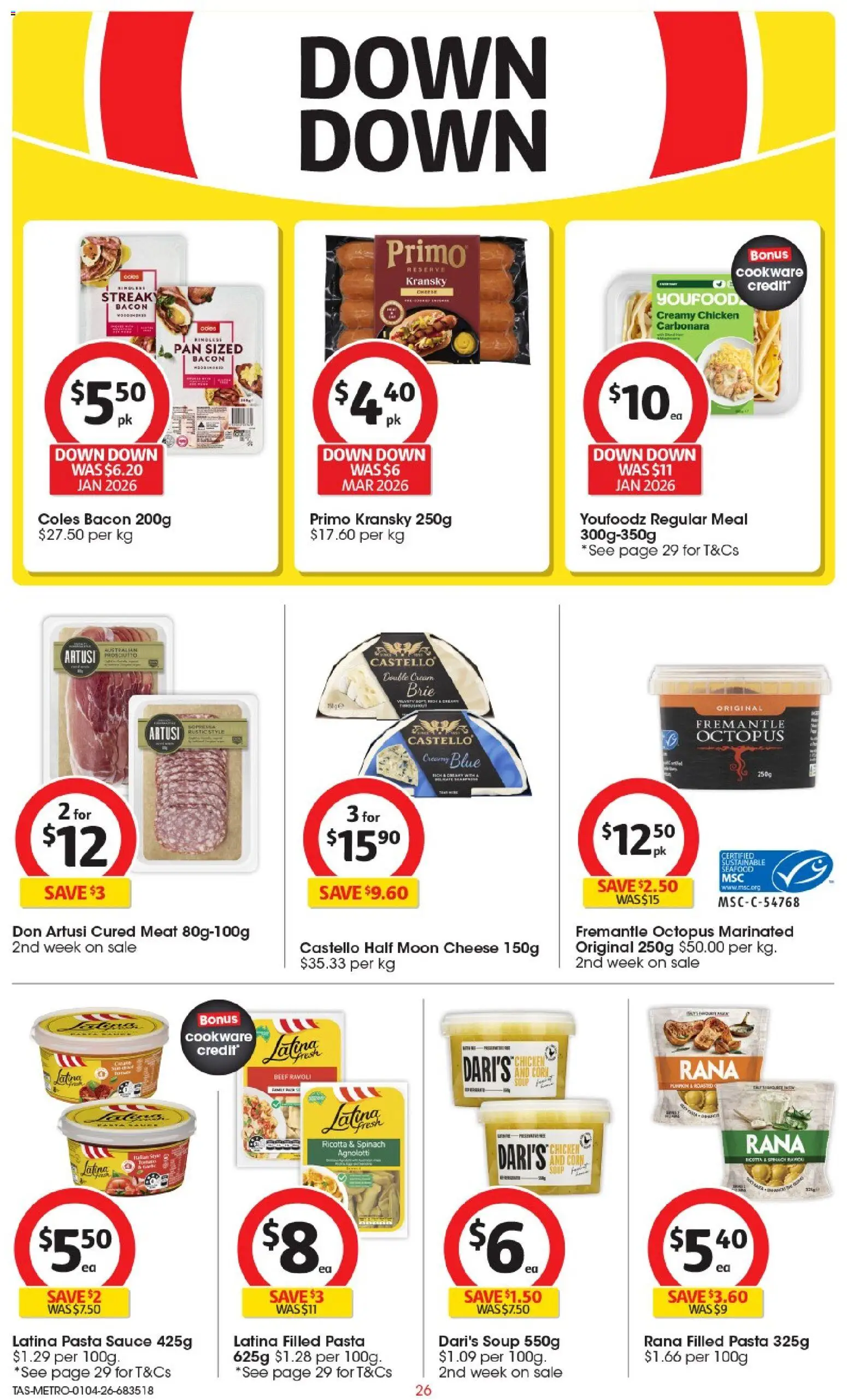 Coles catalogue - valid from 01.04.2026 | Page: 26 | Products: Bacon, Cheese, Cookware, Sauce