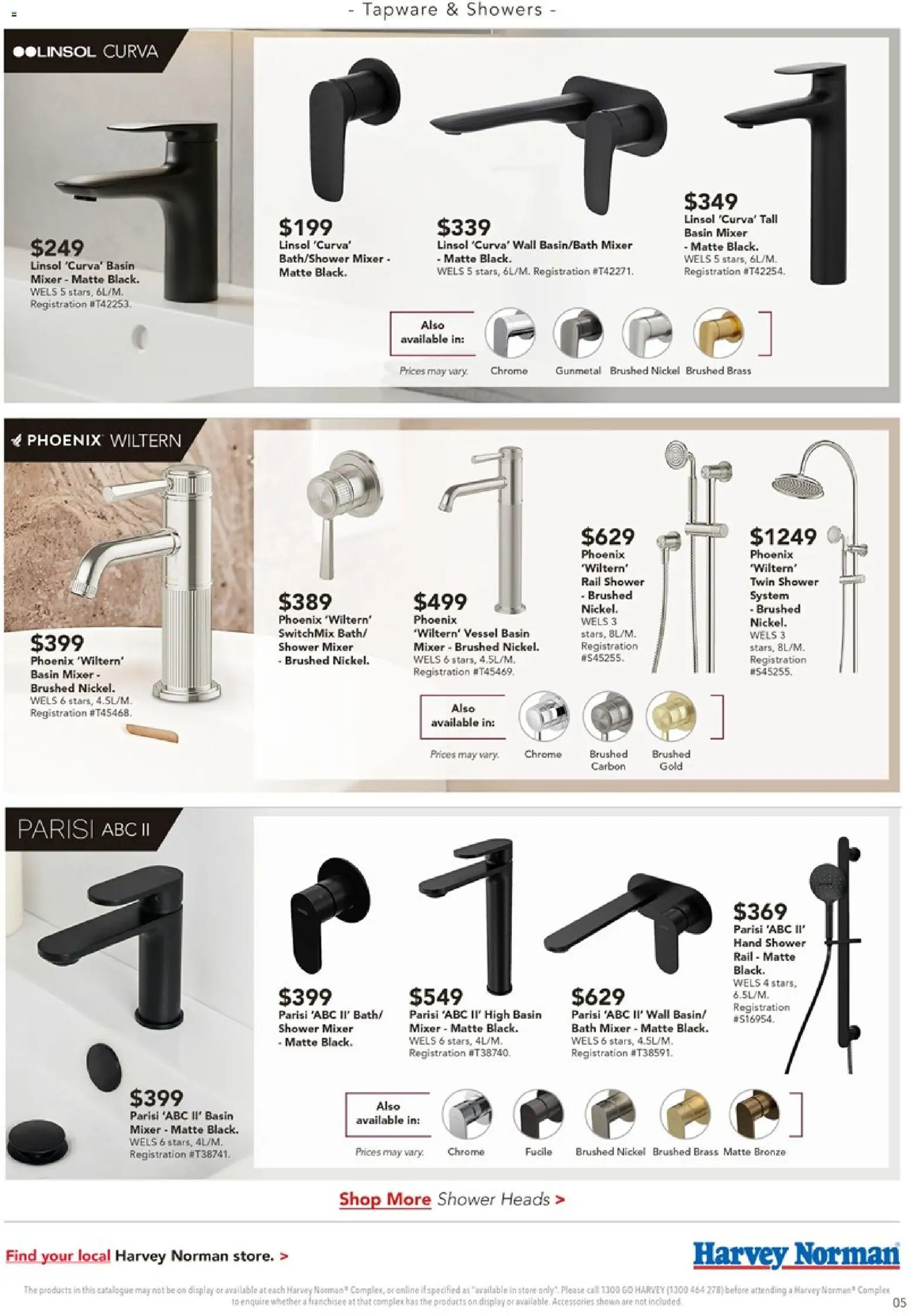 Harvey Norman catalogue - valid from 08.04.2026 | Page: 5 | Products: Bath, Shower, Accessories, Mixer