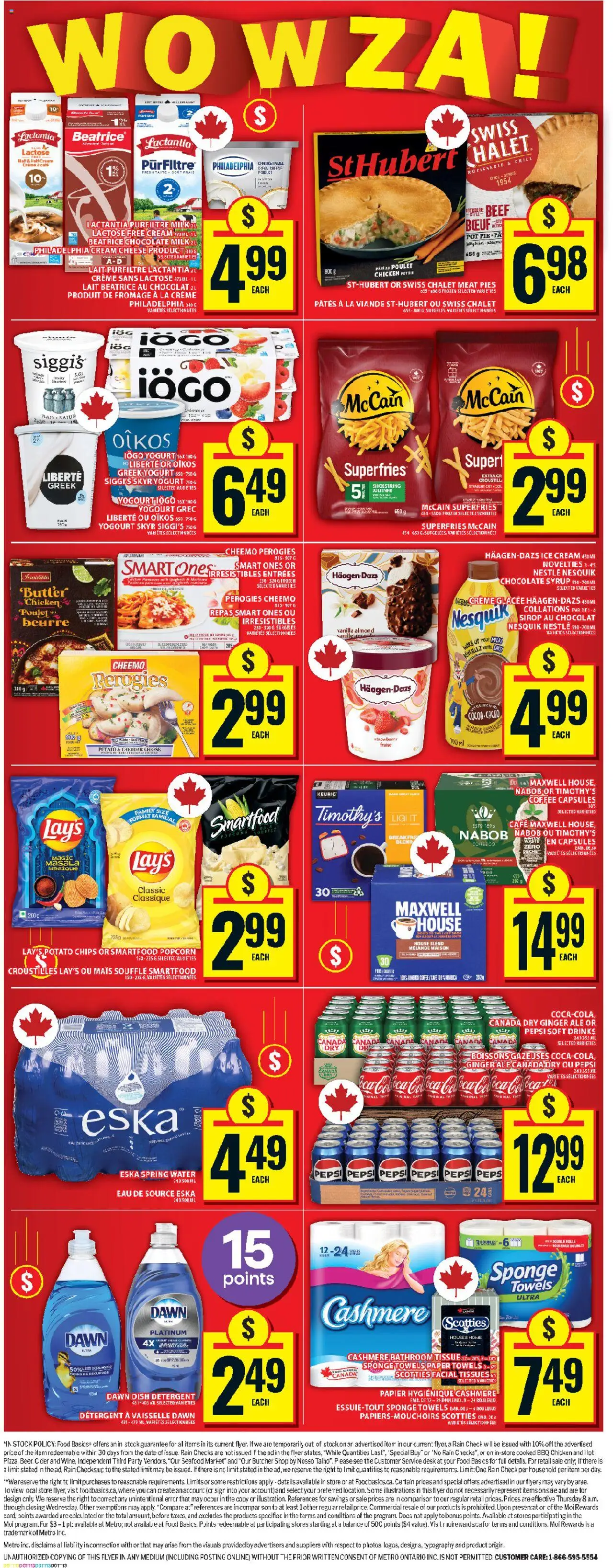 Food Basics flyer valid from 11.09.2025 | Page: 3 | Products: Cream, Ice cream, Yogurt, Coffee