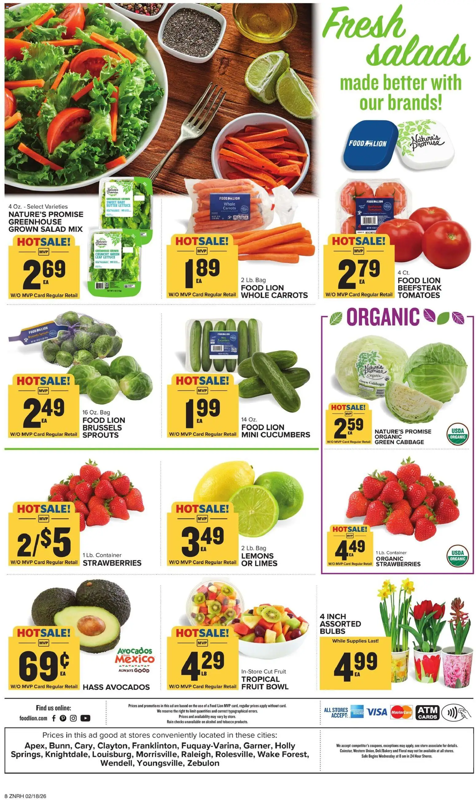 Food Lion Weekly Ad - valid from 18.02.2026 | Page: 2 | Products: Lettuce, Butter, Tomatoes, Cucumbers