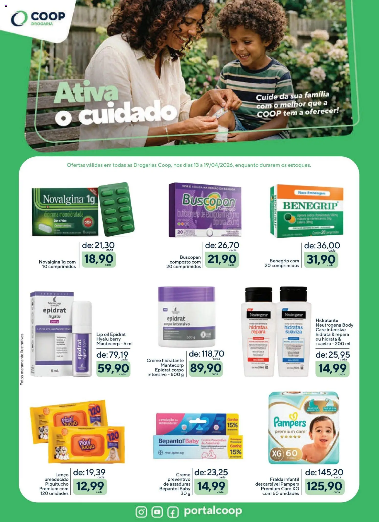 Coop Folheto - válido de 13.04.2026 | Página: 1 | Produtos: Pampers, Lenço, Creme, Body