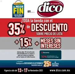 Vista previa de Muebles Dico Buen Fin , nuevo folleto de la tienda, válido en México a partir del 13.11.2025