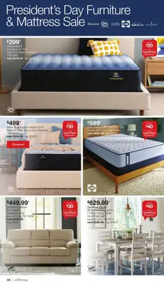 Preview of JCPenney weekly ads valid from 02.02.2026 | Page: 37 | Products: Mattress, Sofa, Table
