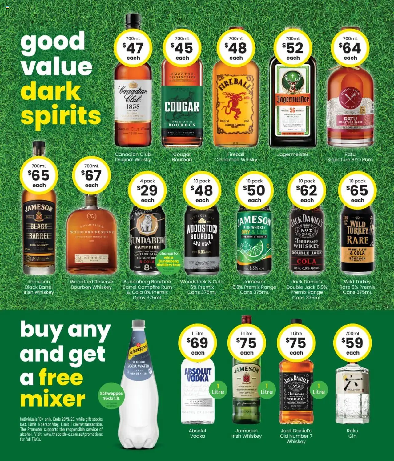 The Bottle-O catalogue - valid from 15.09.2025 | Page: 4 | Products: Bourbon, Water, Lime, Mixer