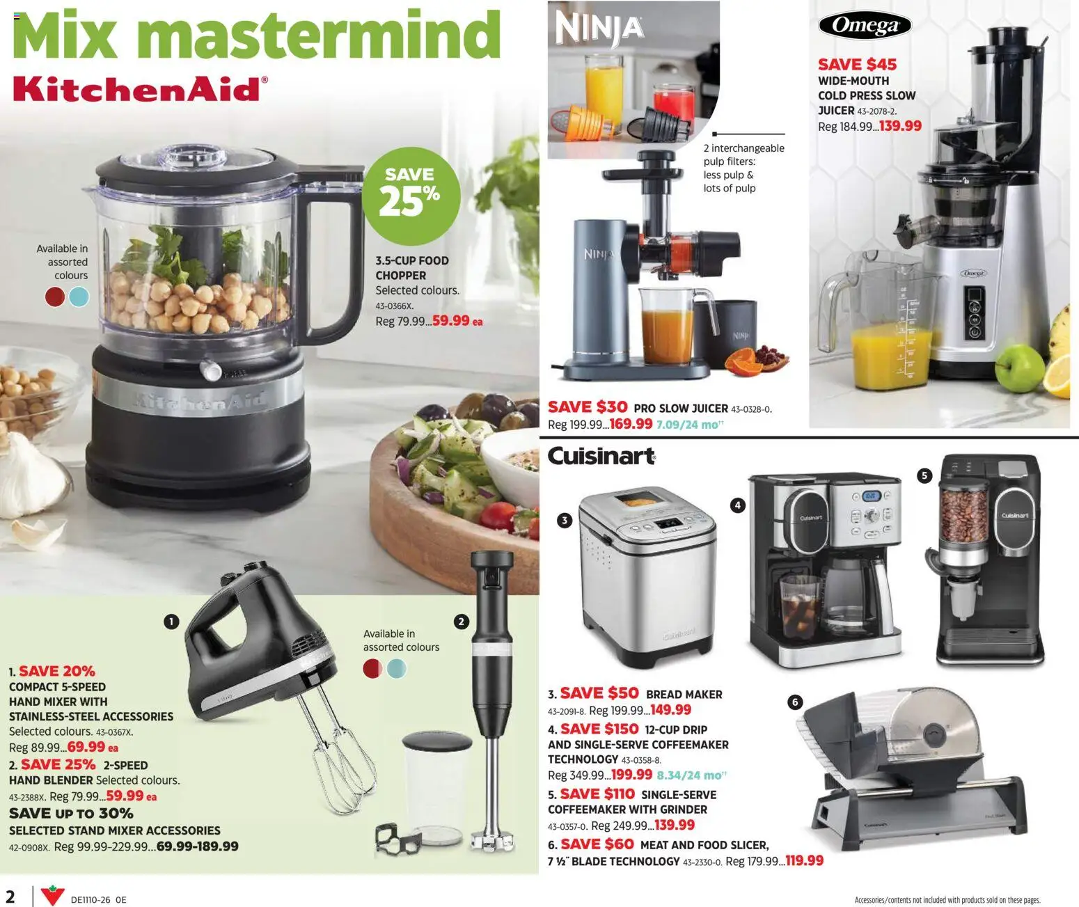 Canadian Tire flyer valid from 05.03.2026 | Page: 2 | Products: Grinder, Mixer, Juicer, Bread