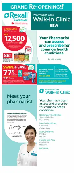 Preview of Rexall flyer Moore Park Grand Opening - Toronto from shop Rexall valid from 06.03.2026