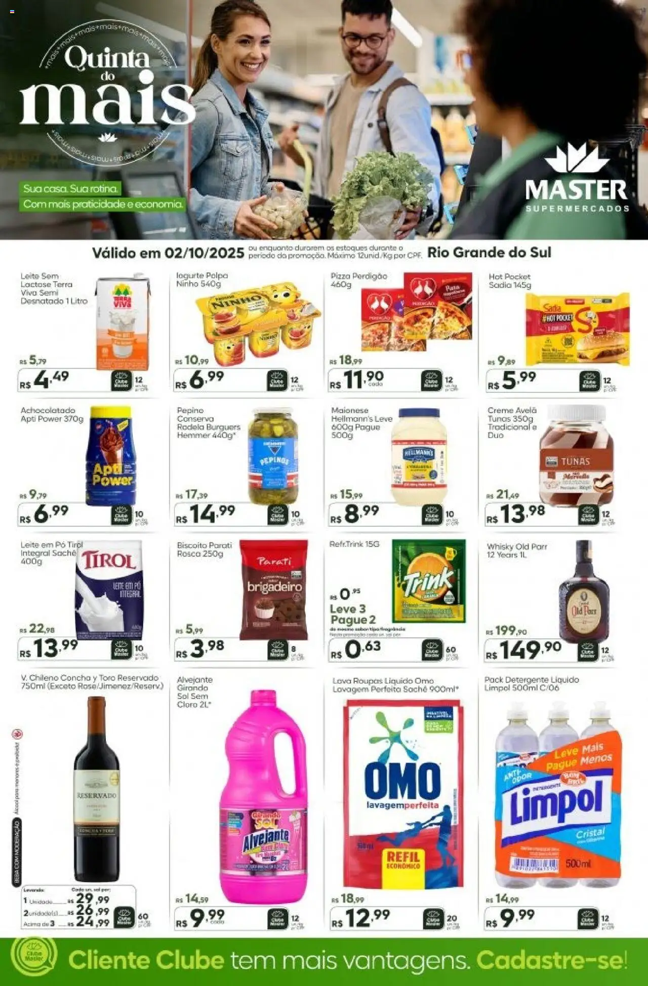Master Folheto - válido de 02.10.2025 | Página: 1 | Produtos: Alvejante, Detergente, Roupas, Leite em pó