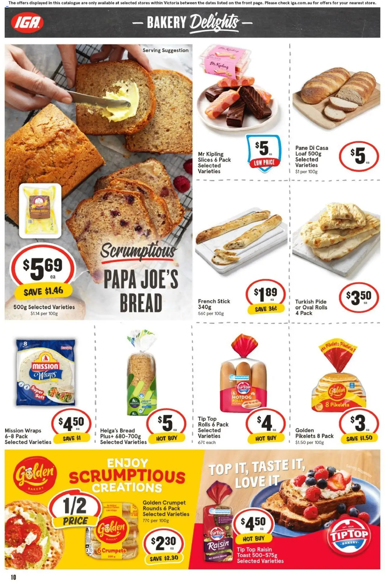 IGA catalogue - valid from 27.08.2025 | Page: 11 | Products: Crumpets, Bread, Sugar, Bakery