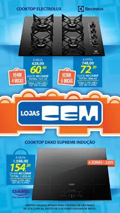 Lojas Cem - Ofertas atuais - Pré-Visualização do folheto da loja Lojas Cem, válido de 02.03.2026 | Página: 39 | Produtos: Cooktop, Faca, Carne