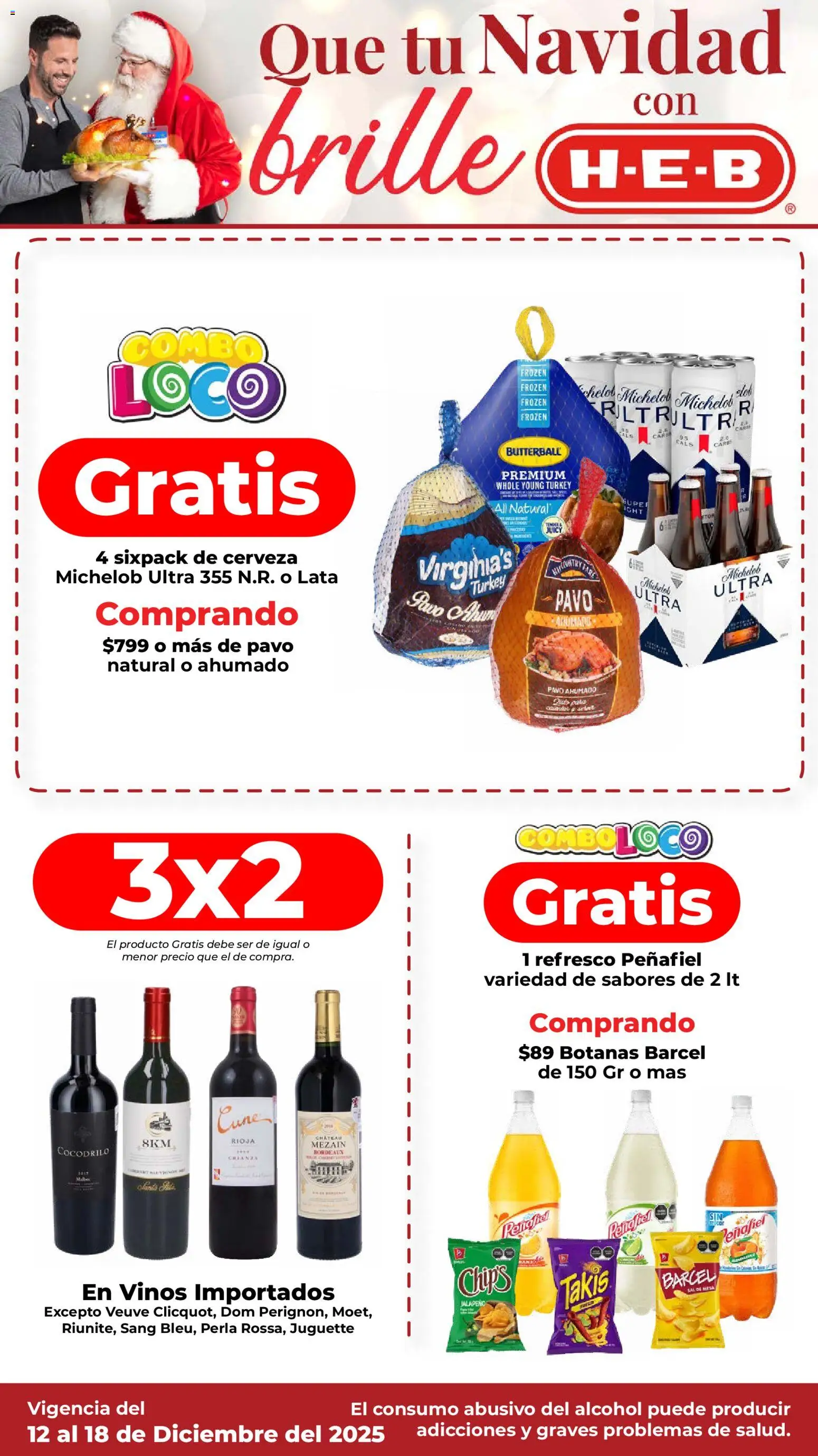 Nuevas ofertas de H-E-B válidas en toda la República Mexicana desde el 12.12.2025. ¡Encuentra las mejores ofertas en H-E-B folleto Que tu Navidad! | Página: 1 | Productos: Refresco, Sal, Cerveza, Mesa