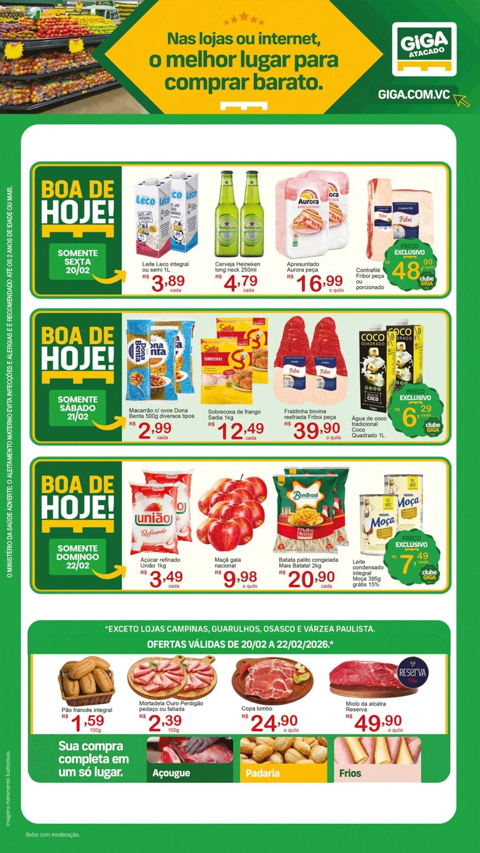GIGA Atacado Folheto - válido de 20.02.2026 | Página: 1 | Produtos: Água de coco, Alcatra, Fraldinha, Cerveja