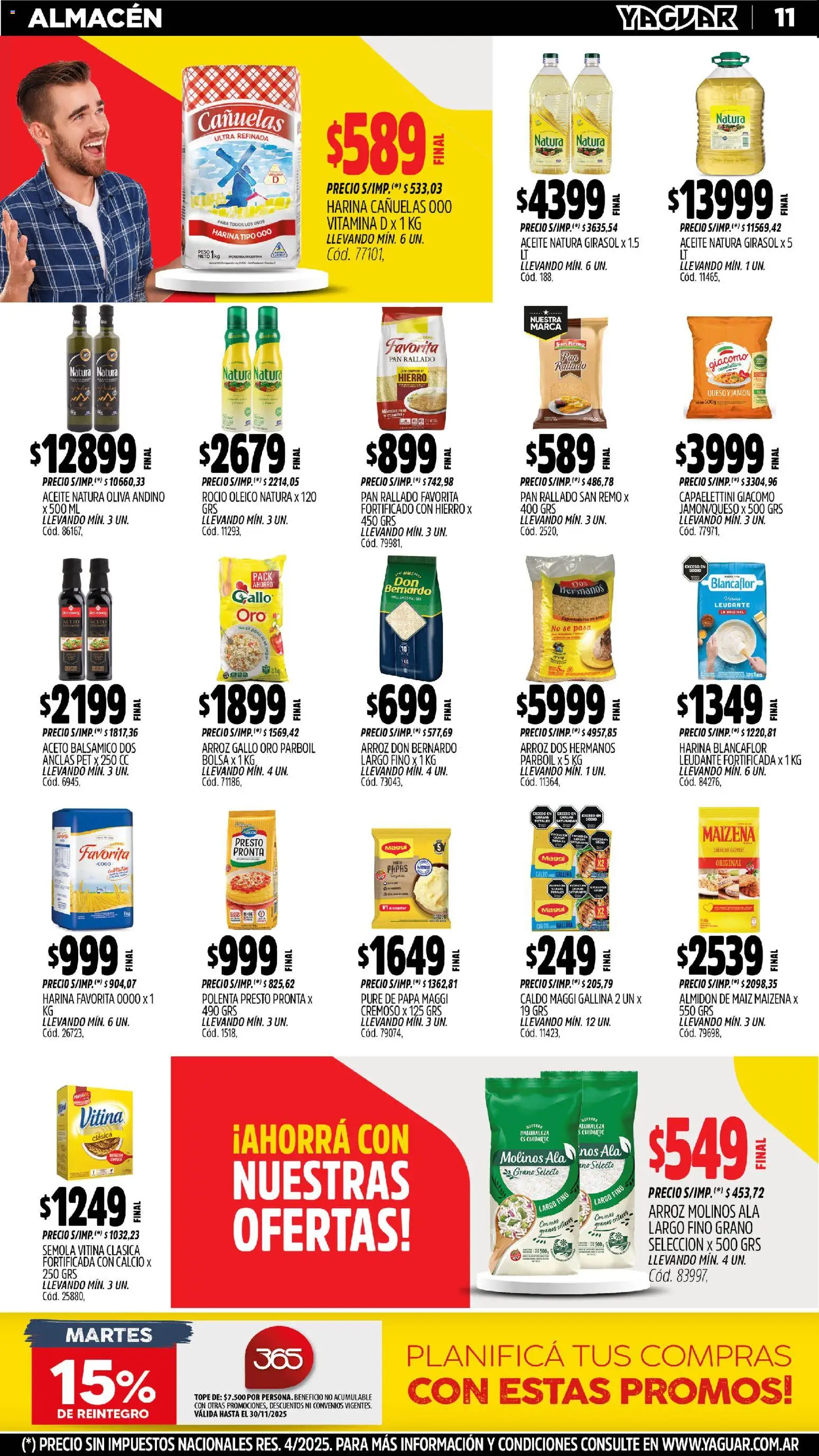 Yaguar - General Roca │ válido desde el 17.11.2025 | Página: 12 | Productos: Harina, Maiz, Jamón, Pan rallado