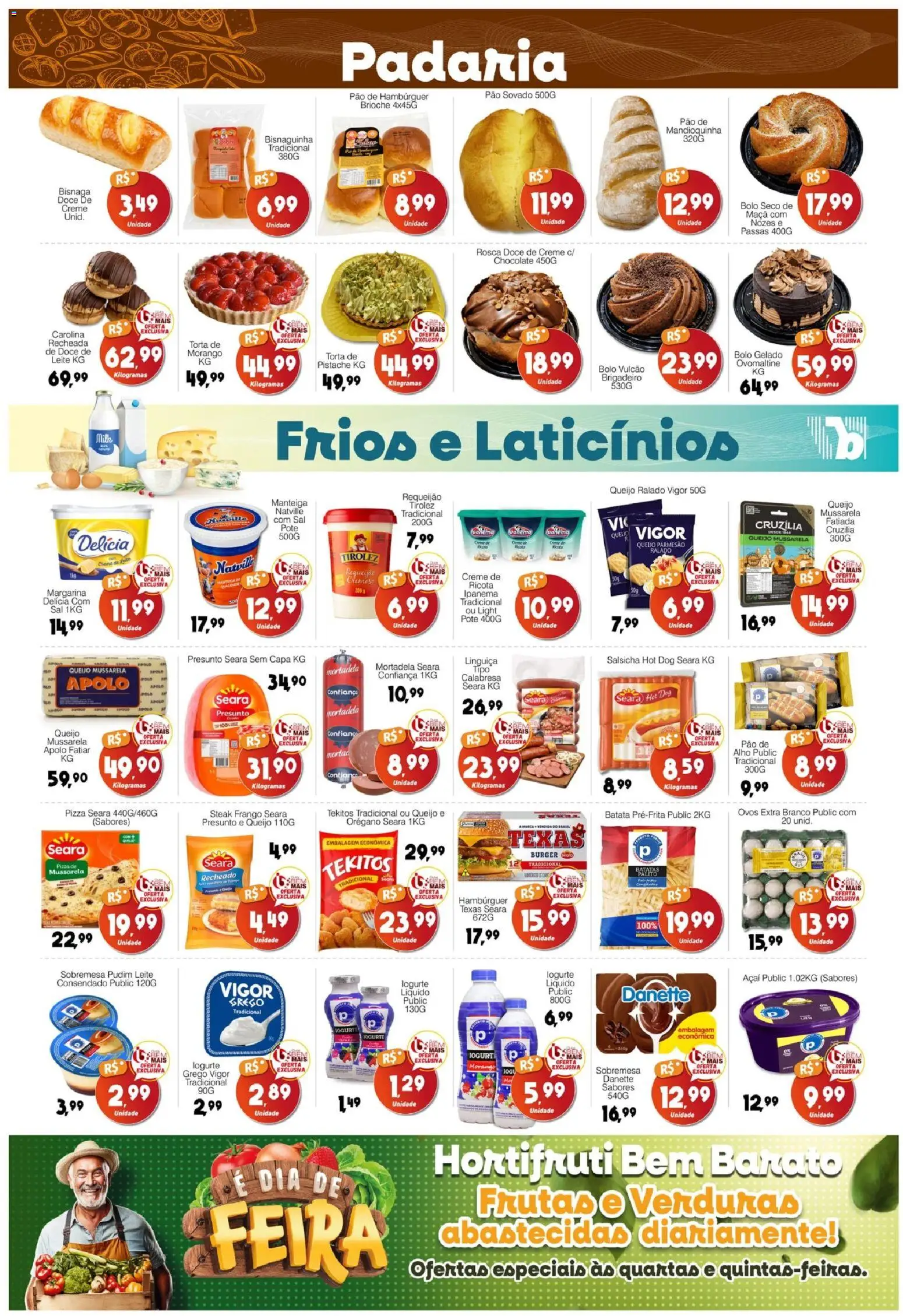 Supermercado Bem Barato Folheto - válido de 21.04.2026 | Página: 3 | Produtos: Manteiga, Mortadela, Nozes, Requeijão
