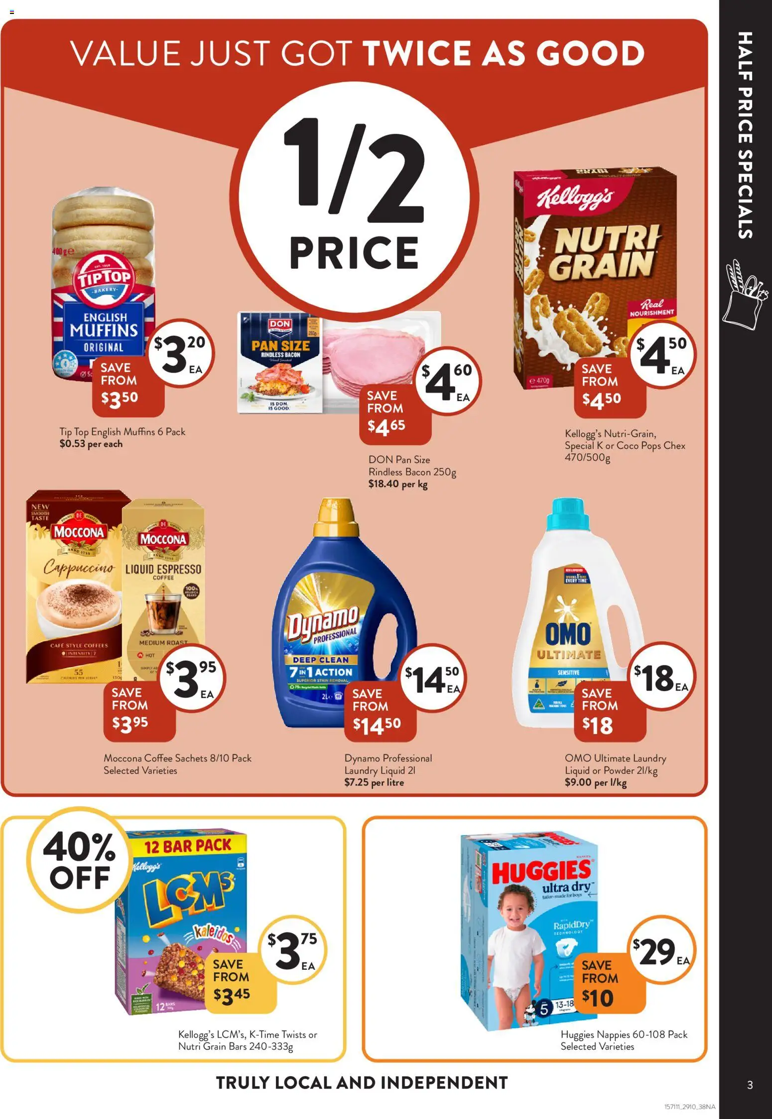 Foodworks catalogue - valid from 29.10.2025 | Page: 3 | Products: Powder, Bacon, Nappies, Bakery