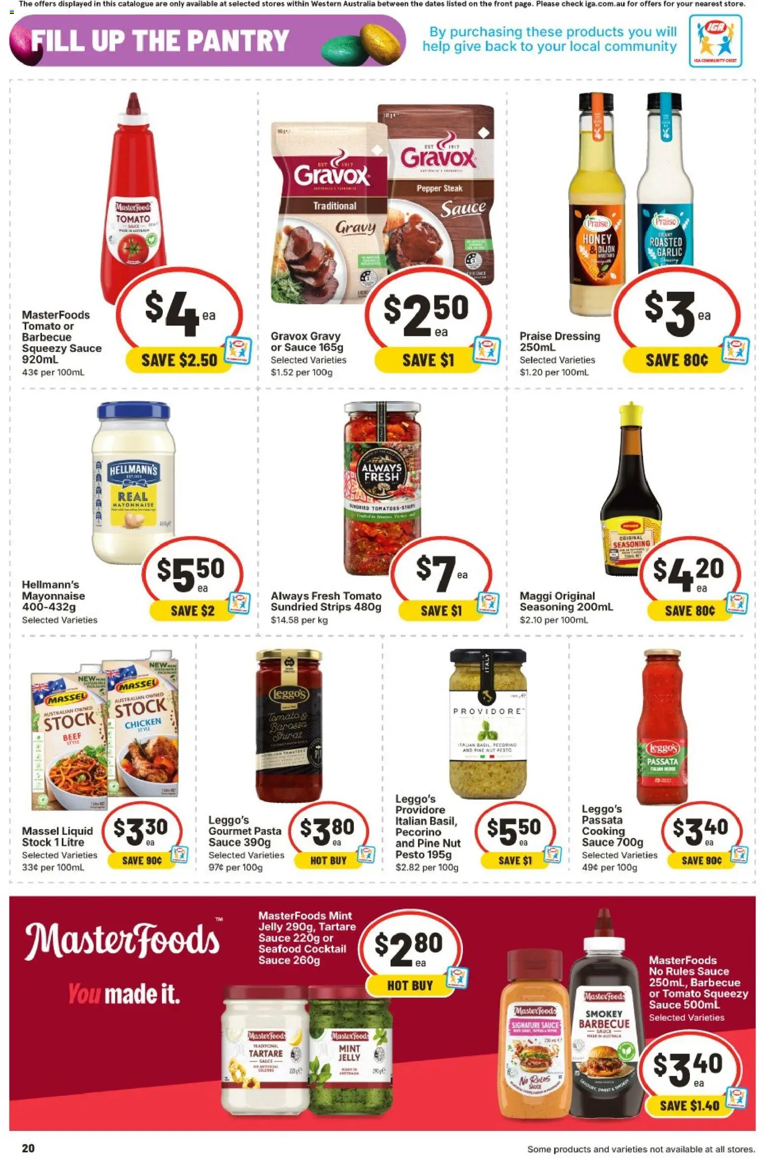 IGA catalogue - valid from 25.03.2026 | Page: 20 | Products: Honey, Chicken, Mayonnaise, Sauce