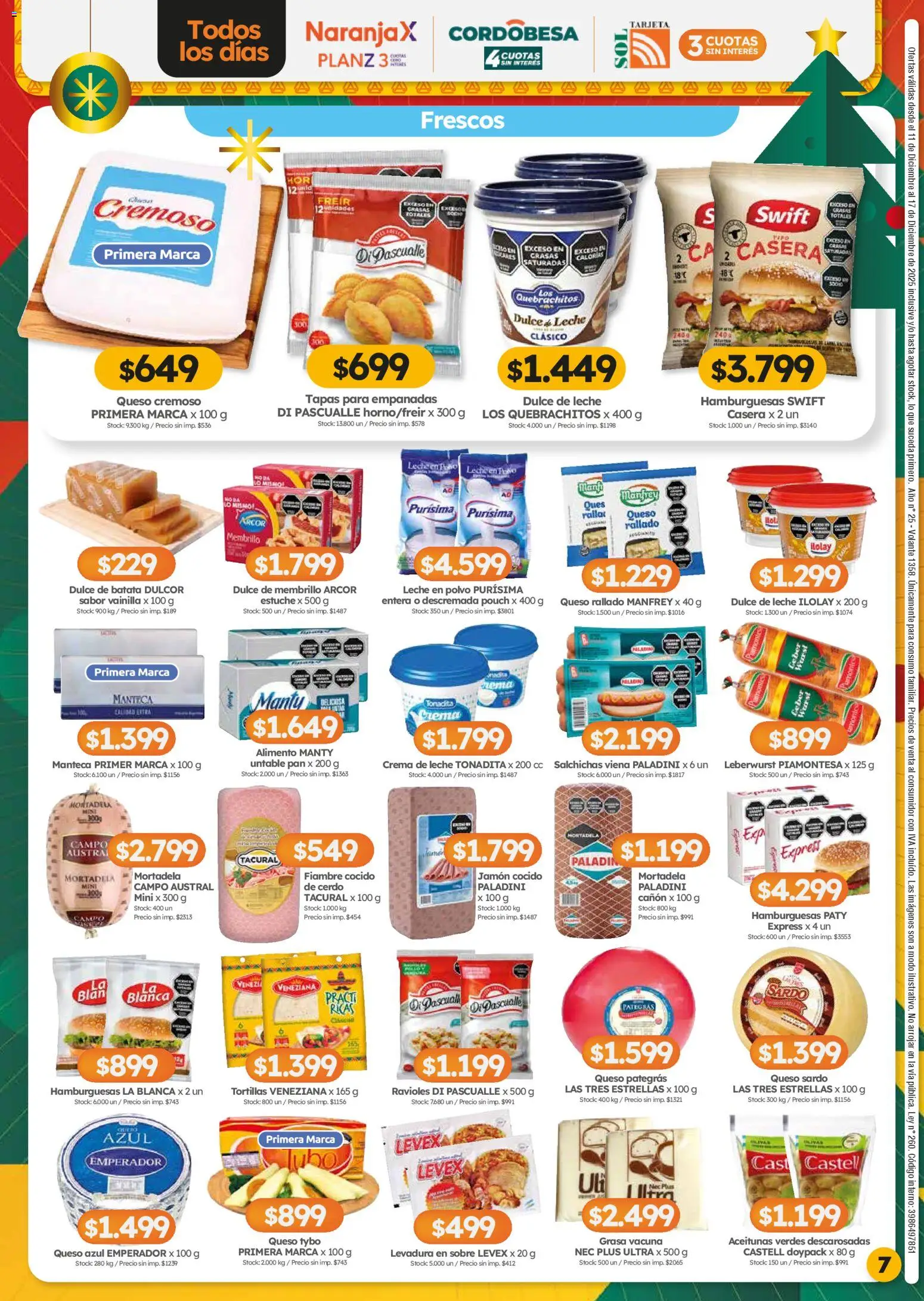 Cordiez ofertas │ válido desde el 11.12.2025 | Página: 7 | Productos: Leche en polvo, Polvo, Crema de leche, Queso