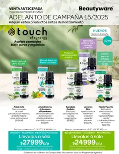Vista previa Tupperware - Venta Anticipada - Aceites Touch of Sinergy válido desde el 01.09.2025