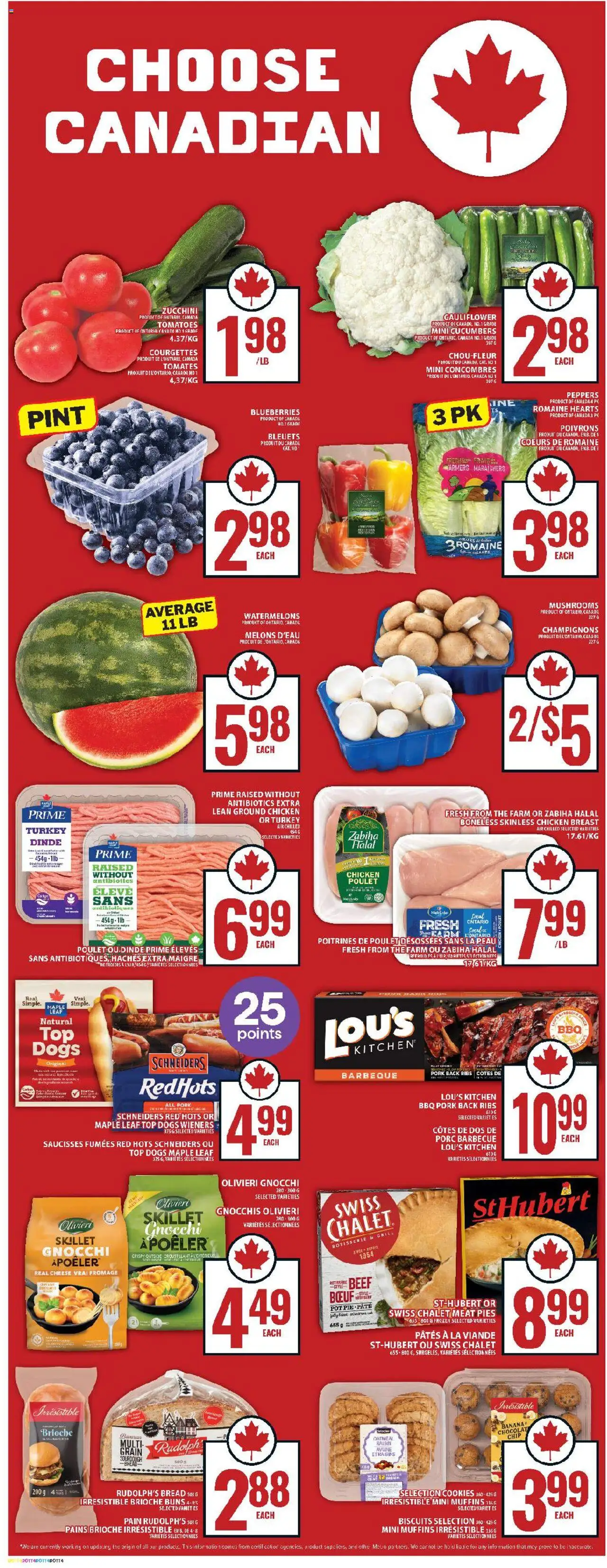 Food Basics flyer valid from 14.08.2025 | Page: 7 | Products: Cookies, Grill, Bread, Pork