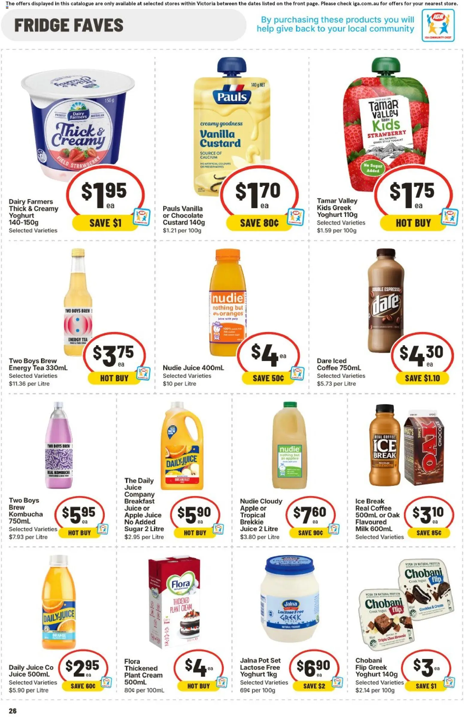 IGA catalogue - valid from 11.03.2026 | Page: 25 | Products: Milk, Coffee, Tea, Fridge