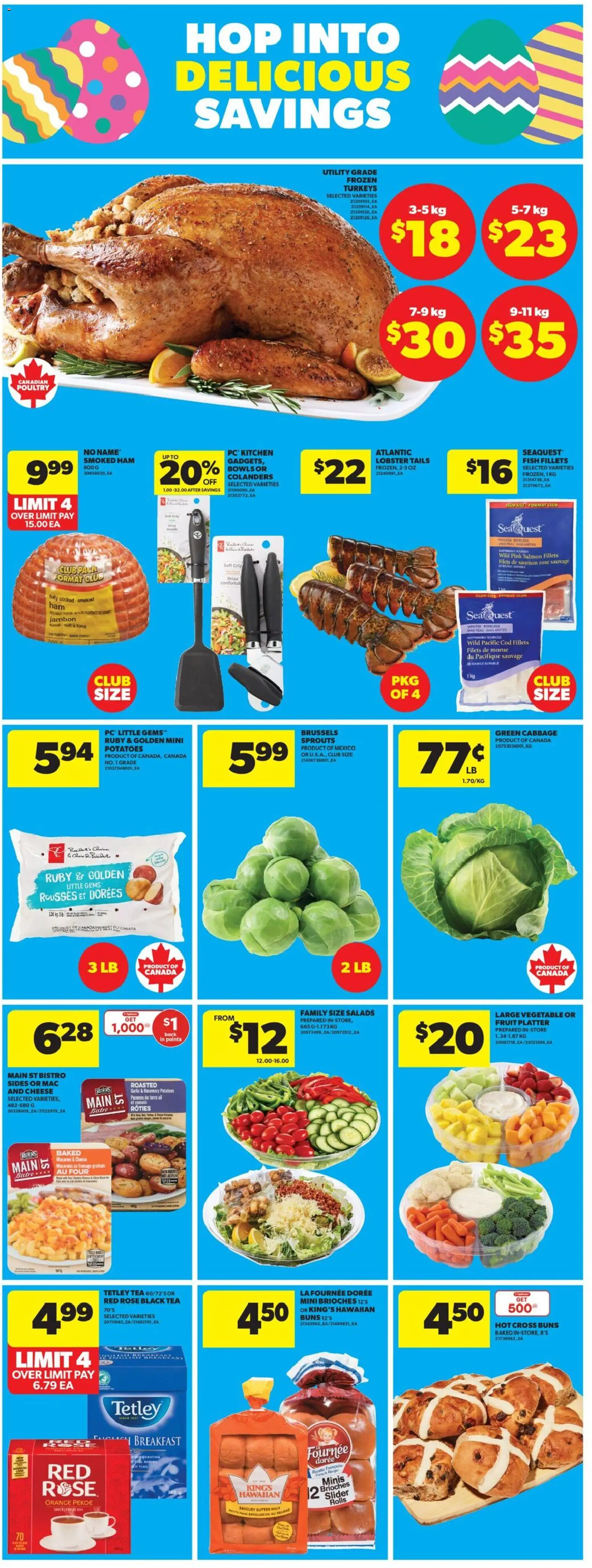 Real Canadian Superstore flyer valid from 26.03.2026 | Page: 11 | Products: Fish, Tea, Butter, Ham