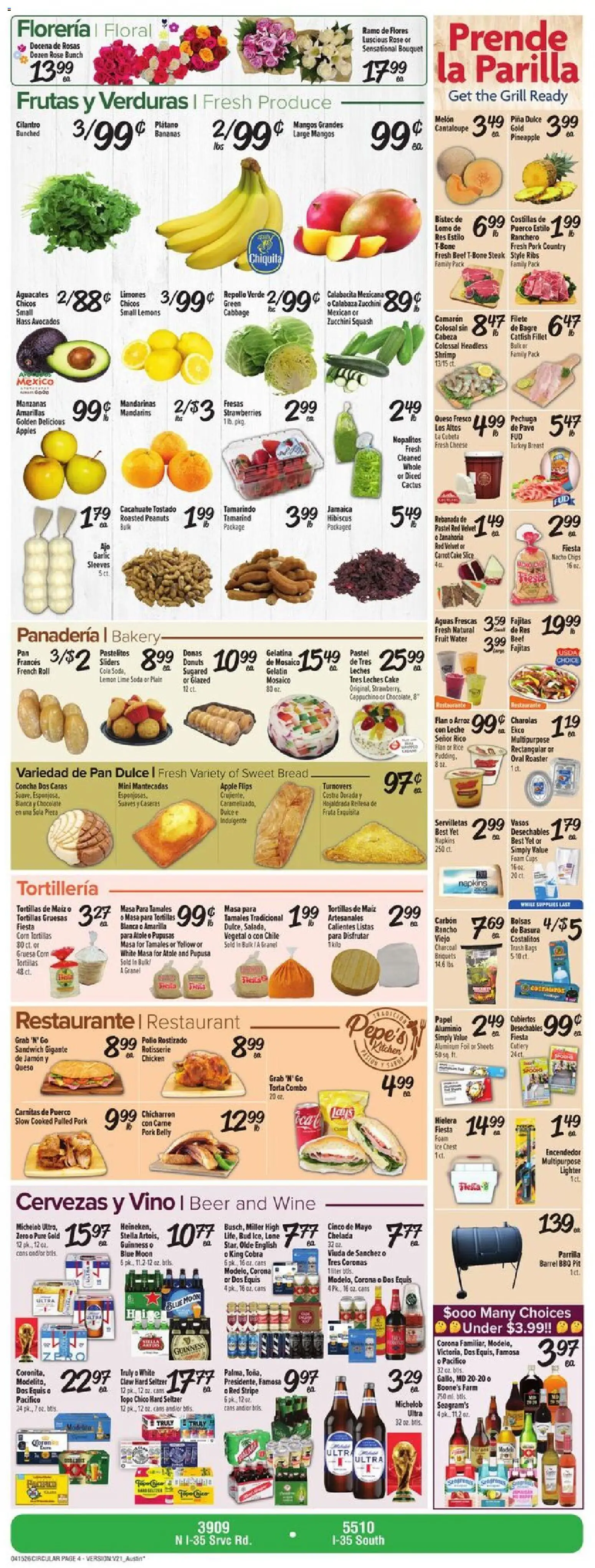 Fiesta Mart Weekly Ad - valid from 15.04.2026 | Page: 4 | Products: Mandarins, Pan, Strawberries, Lime