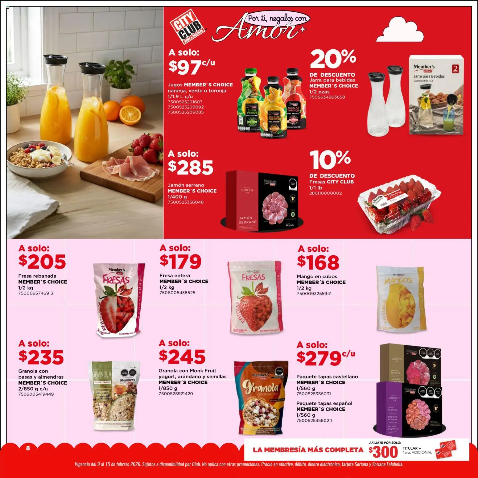 Nuevas ofertas de City Club válidas en toda la República Mexicana desde el 09.02.2026. ¡Encuentra las mejores ofertas en City Club catálogo Por ti, regalos con Amor! | Página: 8