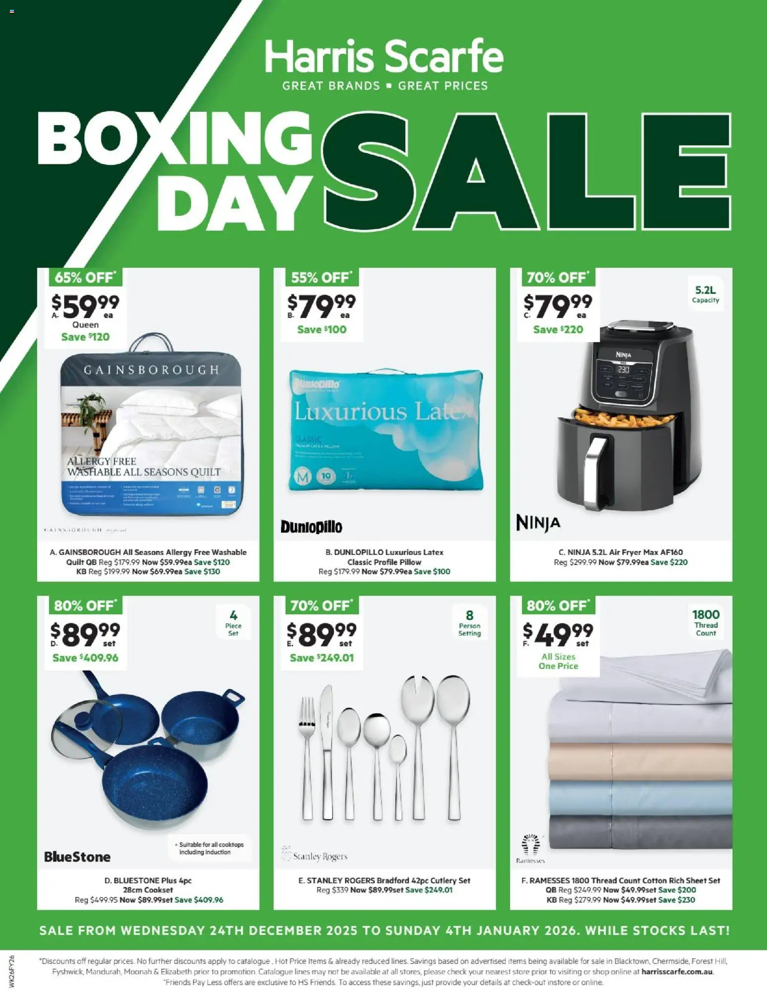 Harris Scarfe catalogue - valid from 24.12.2025 | Page: 1 | Products: Cutlery, Pillow, Allergy