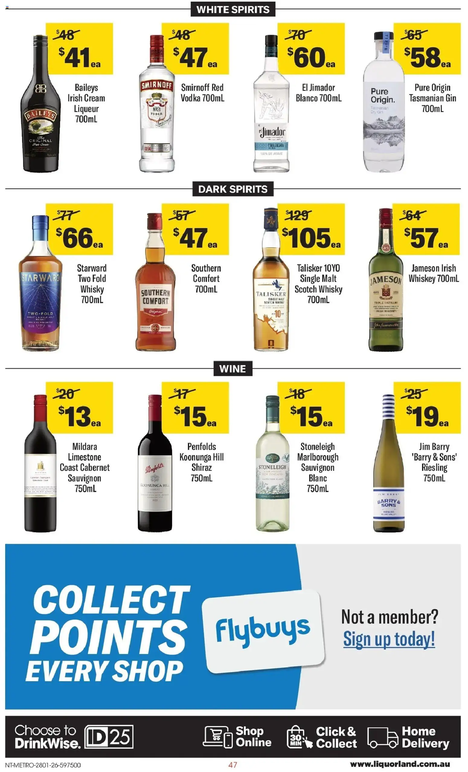 Coles catalogue - valid from 28.01.2026 | Page: 47 | Products: Wine, Cream, Whiskey, Scotch