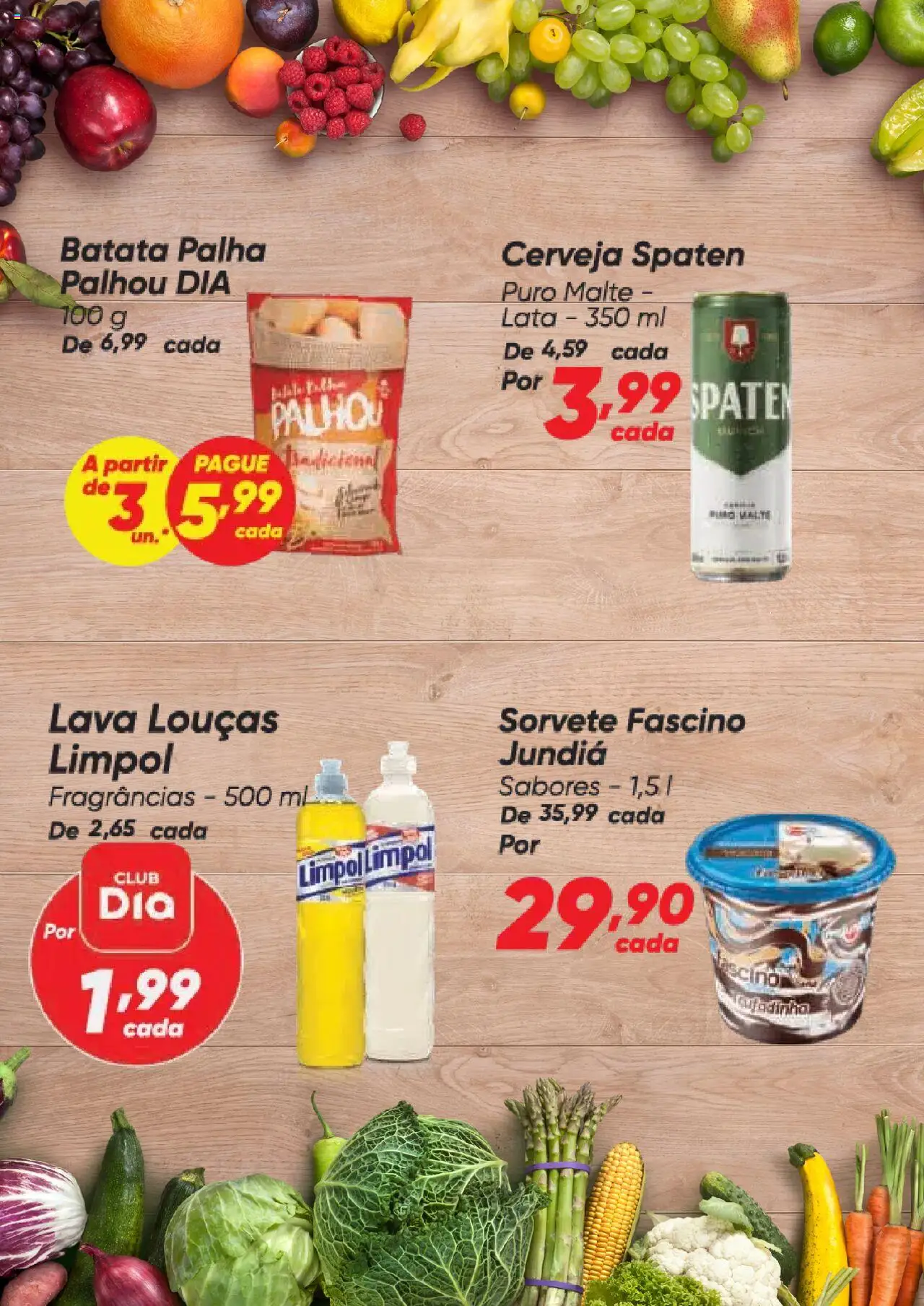 Dia Folheto - válido de 14.08.2025 | Página: 4 | Produtos: Cerveja, Sorvete, Batata palha, Batata