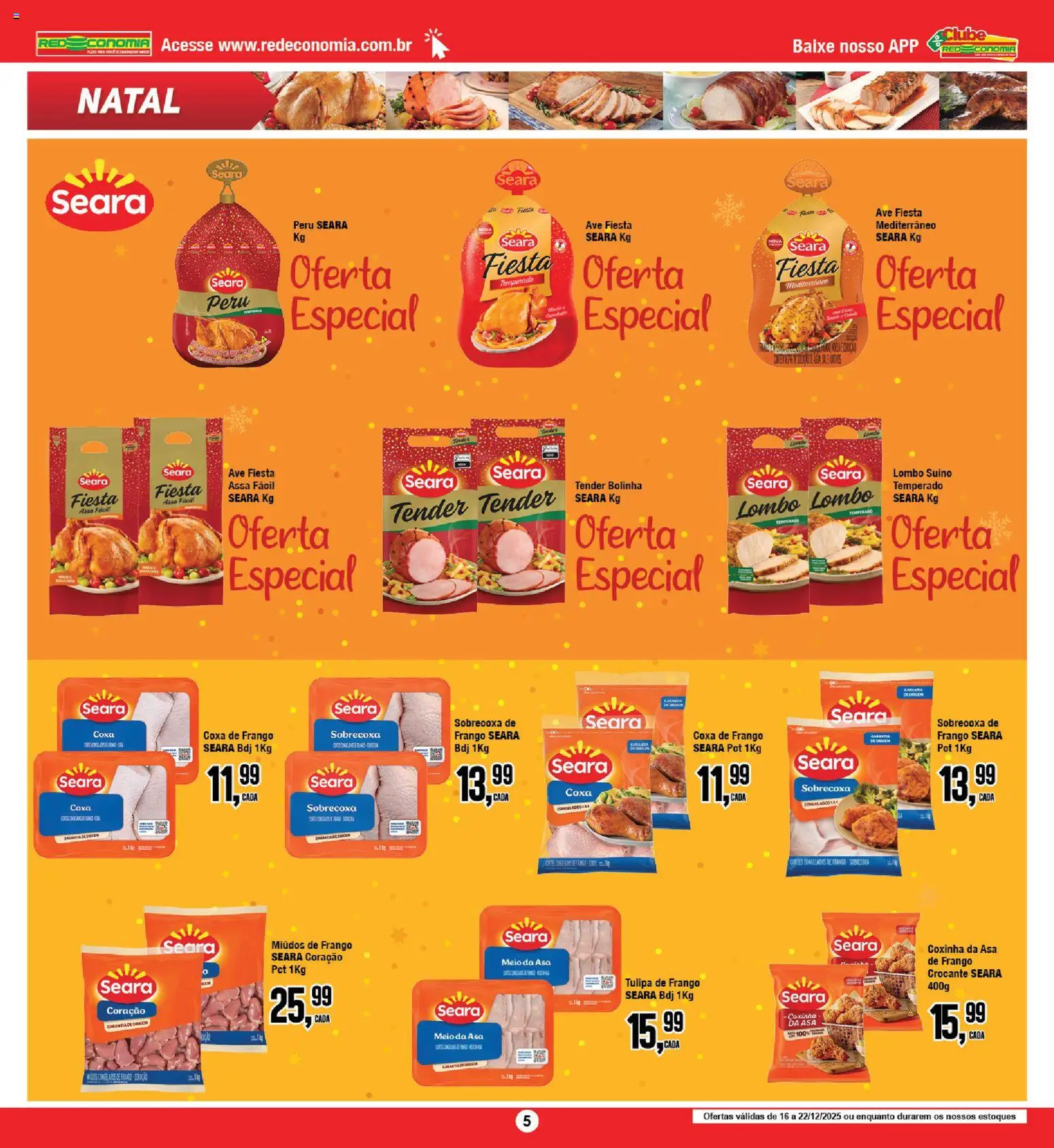 RedEconomia Folheto - válido de 16.12.2025 | Página: 5 | Produtos: Tender, Coxa de frango, Asa de frango, Frango