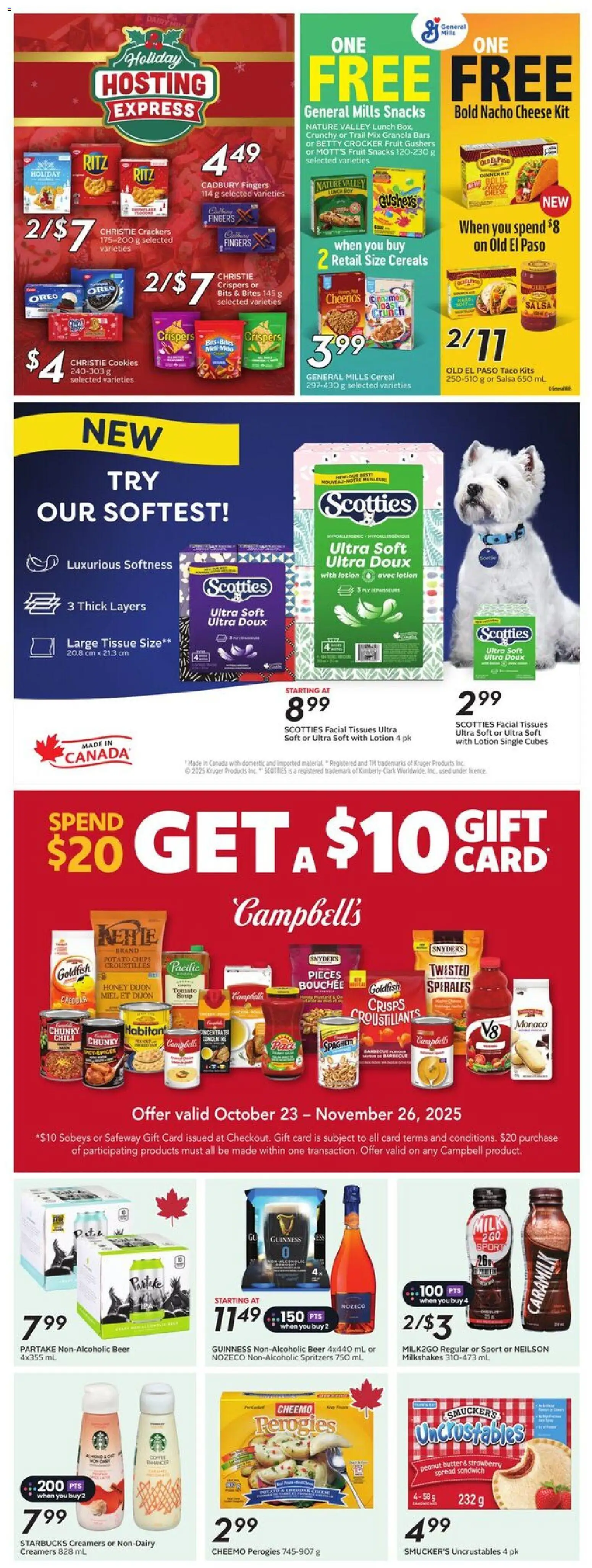 Sobeys flyer valid from 13.11.2025 | Page: 24 | Products: Cereals, Butter, Cheese, Beer