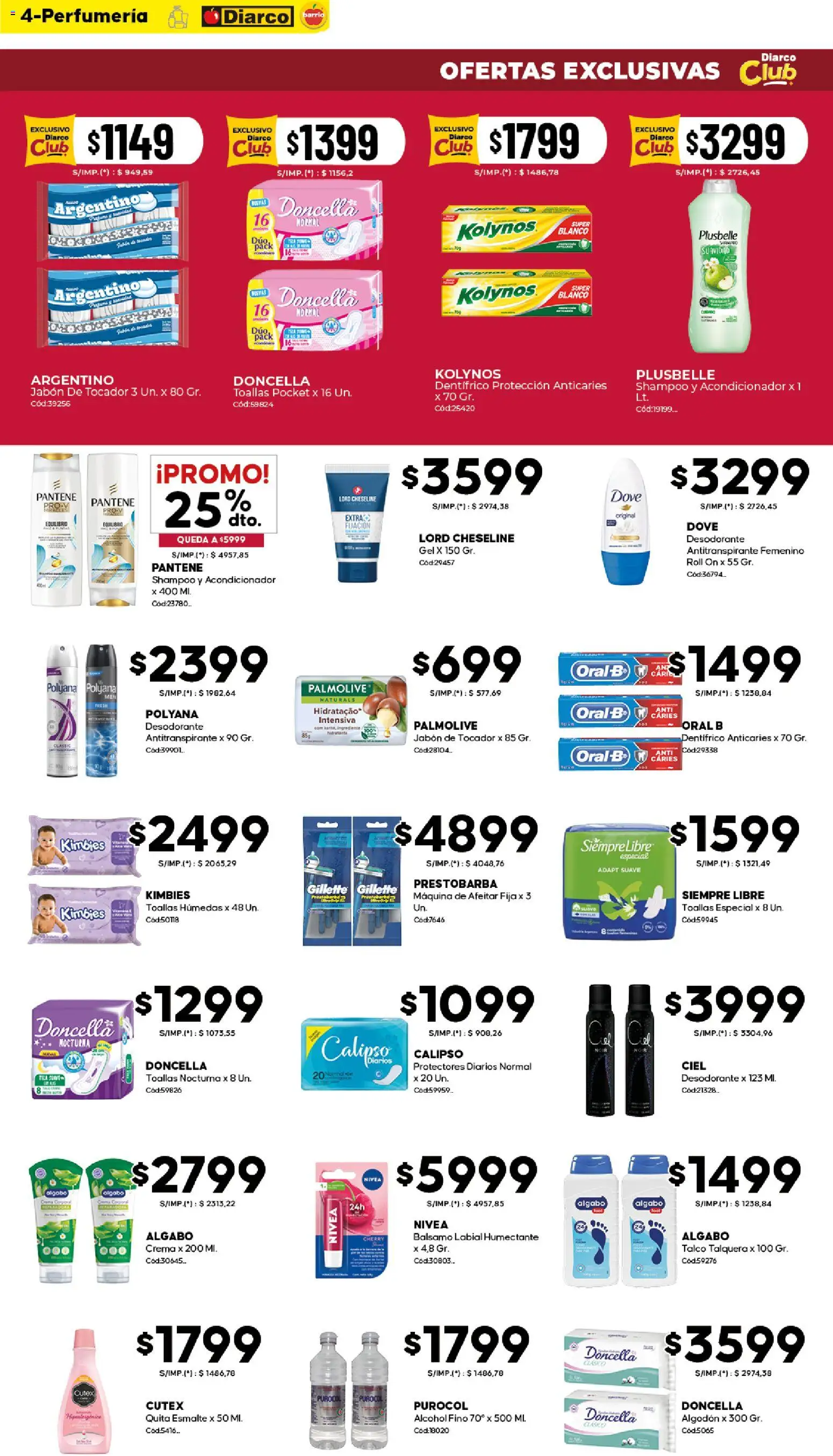 Diarco - Ofertas Diarco Barrio │ válido desde el 13.04.2026 | Página: 4 | Productos: Toallas, Acondicionador, Jabón, Antitranspirante
