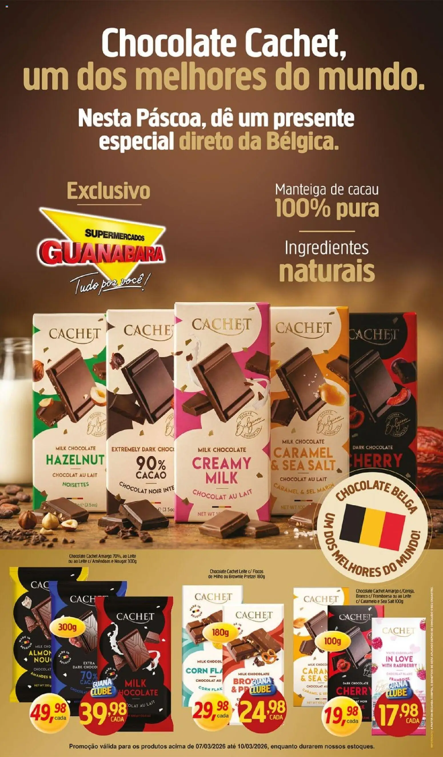 Supermercados Guanabara Folheto - válido de 07.03.2026 | Página: 12 | Produtos: Leite, Manteiga, Flocos, Amêndoas