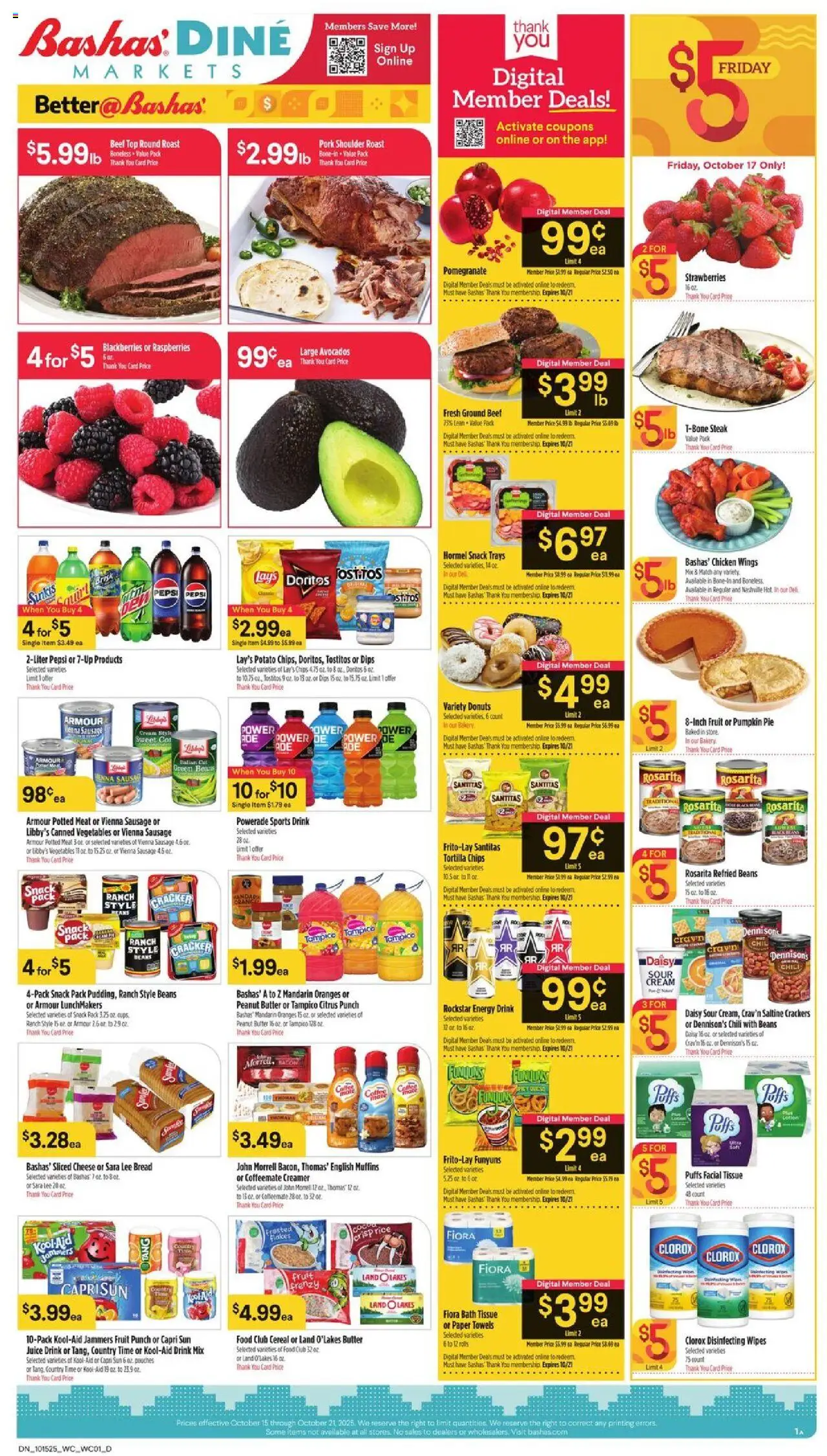 Basha's Dine - valid from 15.10.2025 | Page: 1 | Products: Bath, Chips, Cream, Pumpkin Pie
