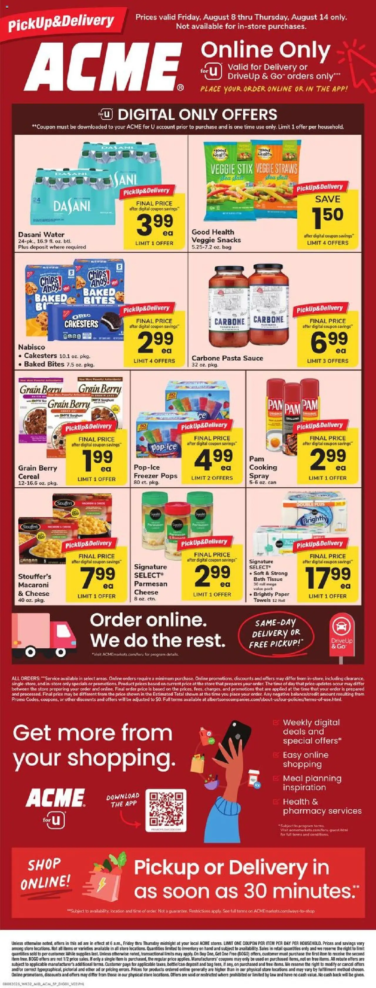 Acme Specialty Publication - valid from 08.08.2025 | Page: 1 | Products: Bath, Chips, Water, Sauce