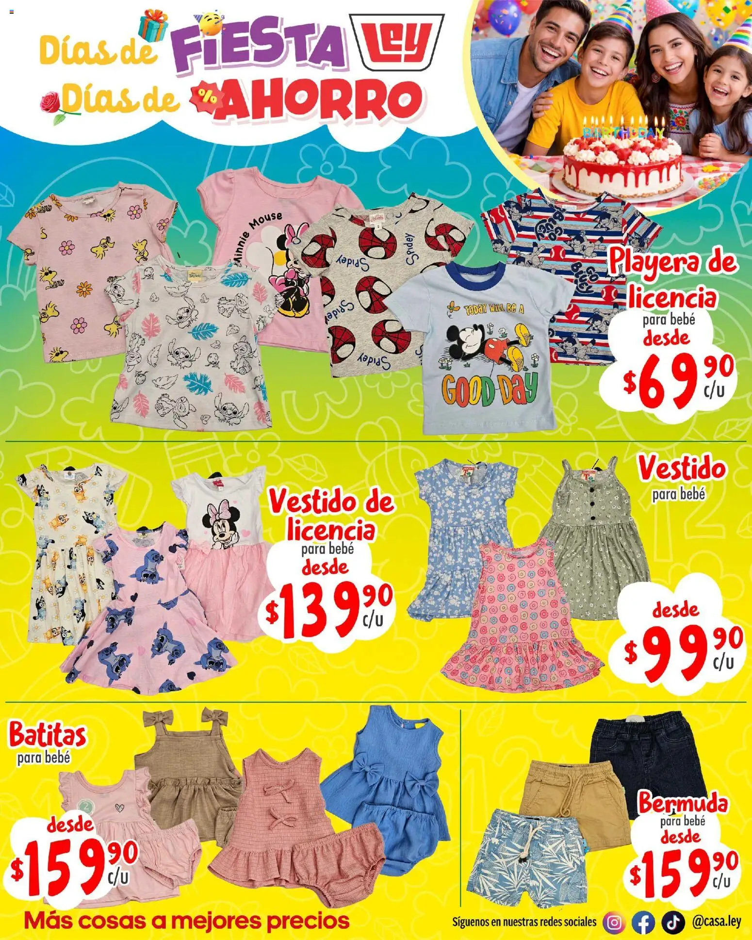 Nuevas ofertas de Casa Ley válidas en toda la República Mexicana desde el 18.04.2026. ¡Encuentra las mejores ofertas en  Casa Ley folleto Interior suple Día del Niño! | Página: 18 | Productos: Mouse, Vestido, Playera, Bermuda
