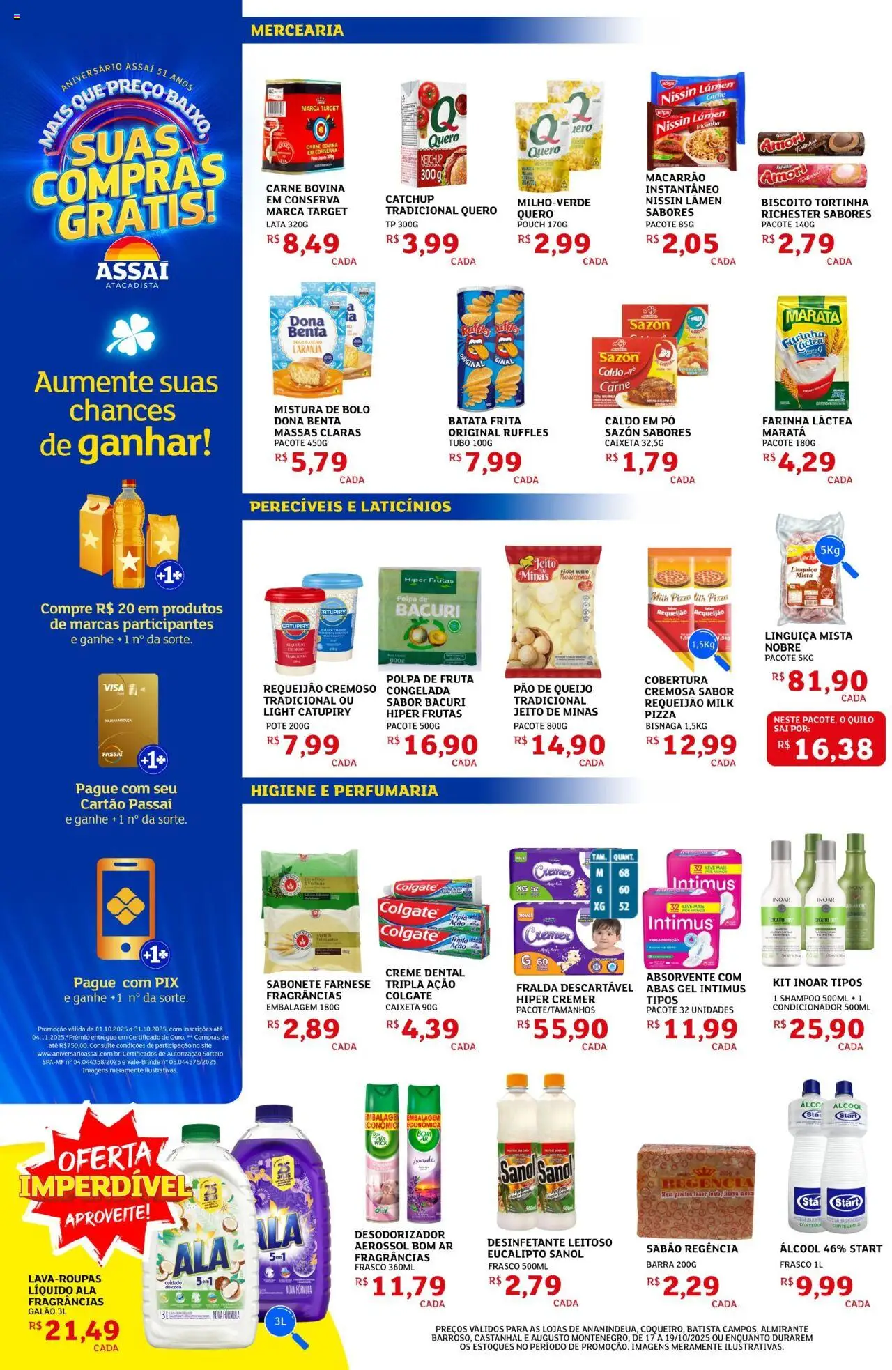 Assaí Atacadista Folheto - válido de 18.10.2025 | Página: 2 | Produtos: Picanha, Pão, Bolo, Pão de queijo