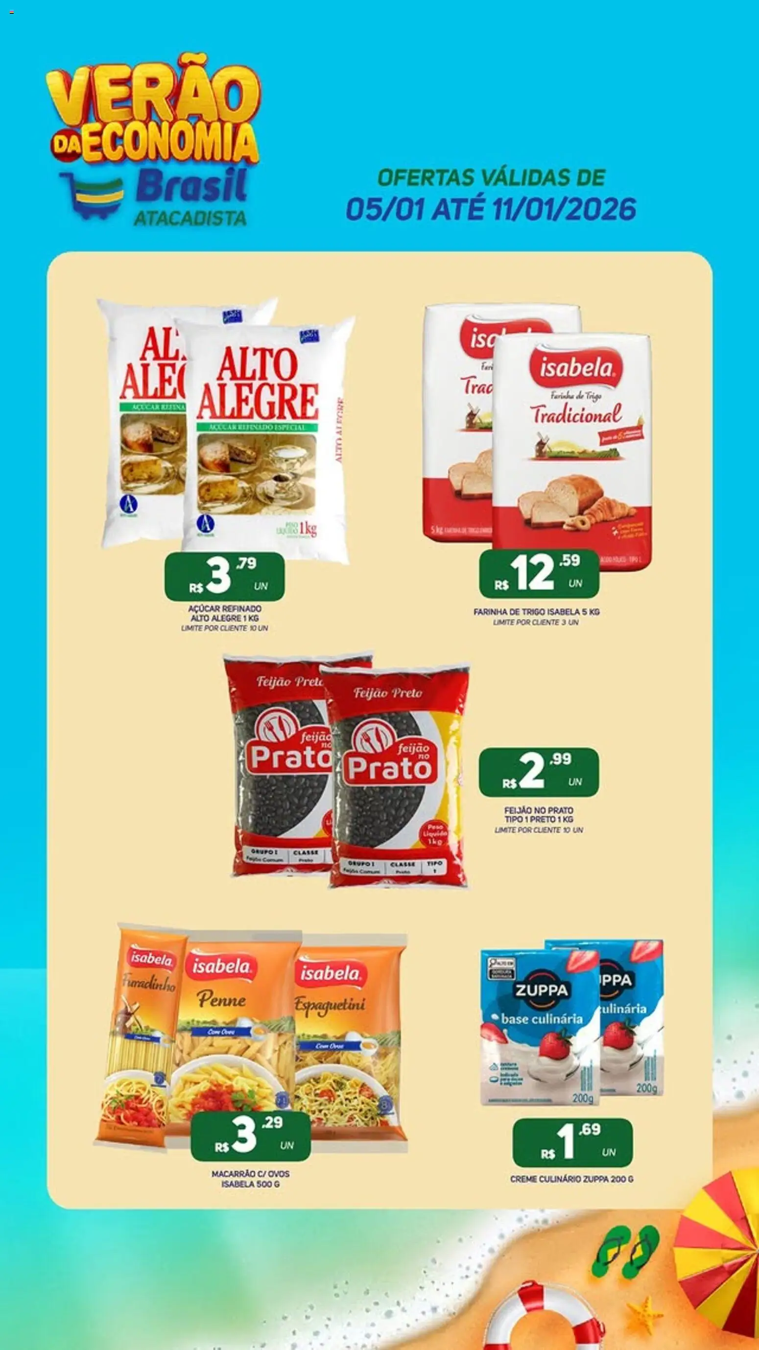 Brasil Atacadista Folheto - válido de 05.01.2026 | Página: 2 | Produtos: Feijão, Farinha de trigo, Ovos, Base