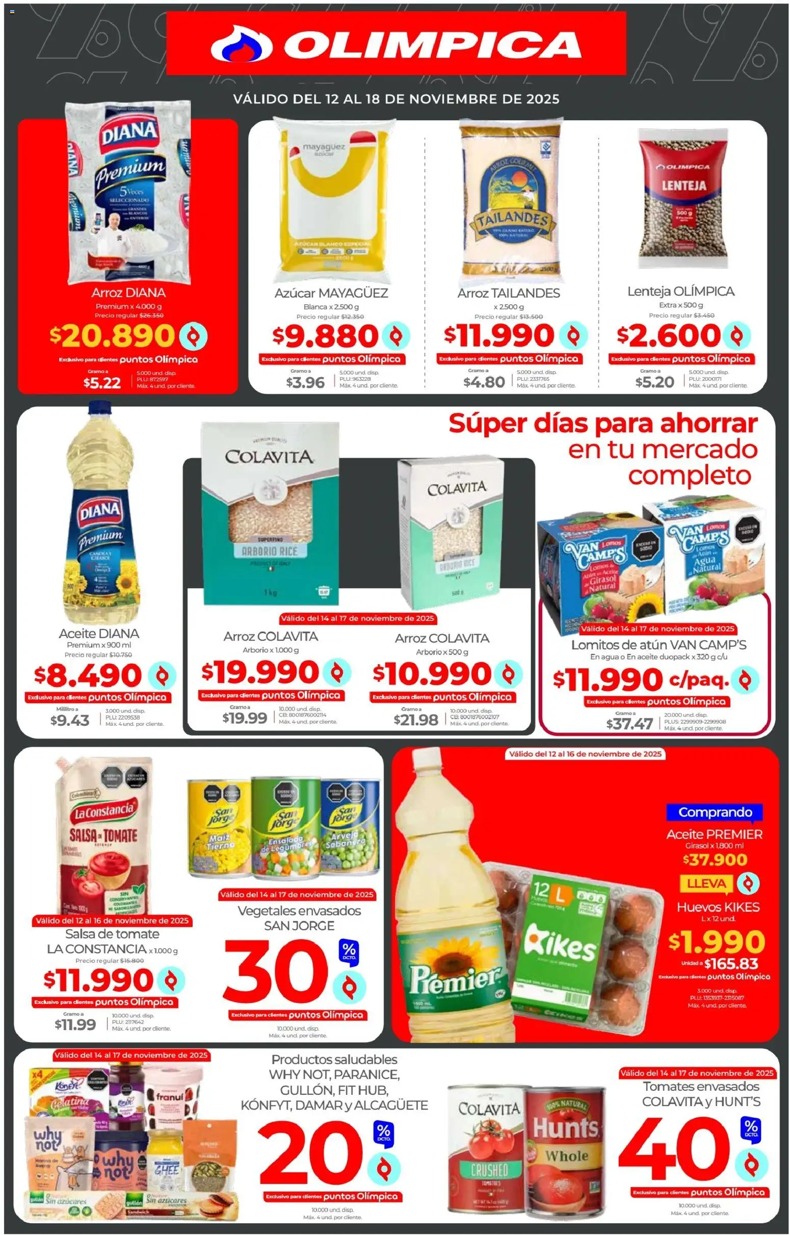 Olímpica revista - valida desde el 12.11.2025 | Página: 2 | Productos: Tomates, Azucar, Tomate, Aceite