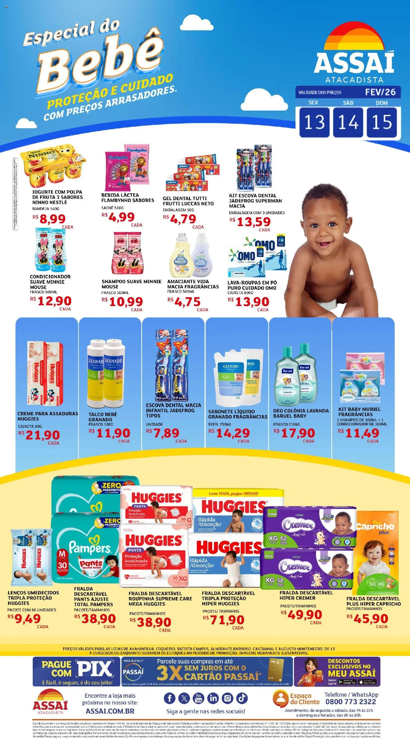 Assaí Atacadista Folheto - válido de 14.02.2026 | Página: 1 | Produtos: Shampoo, Pó, Pasta, Mouse