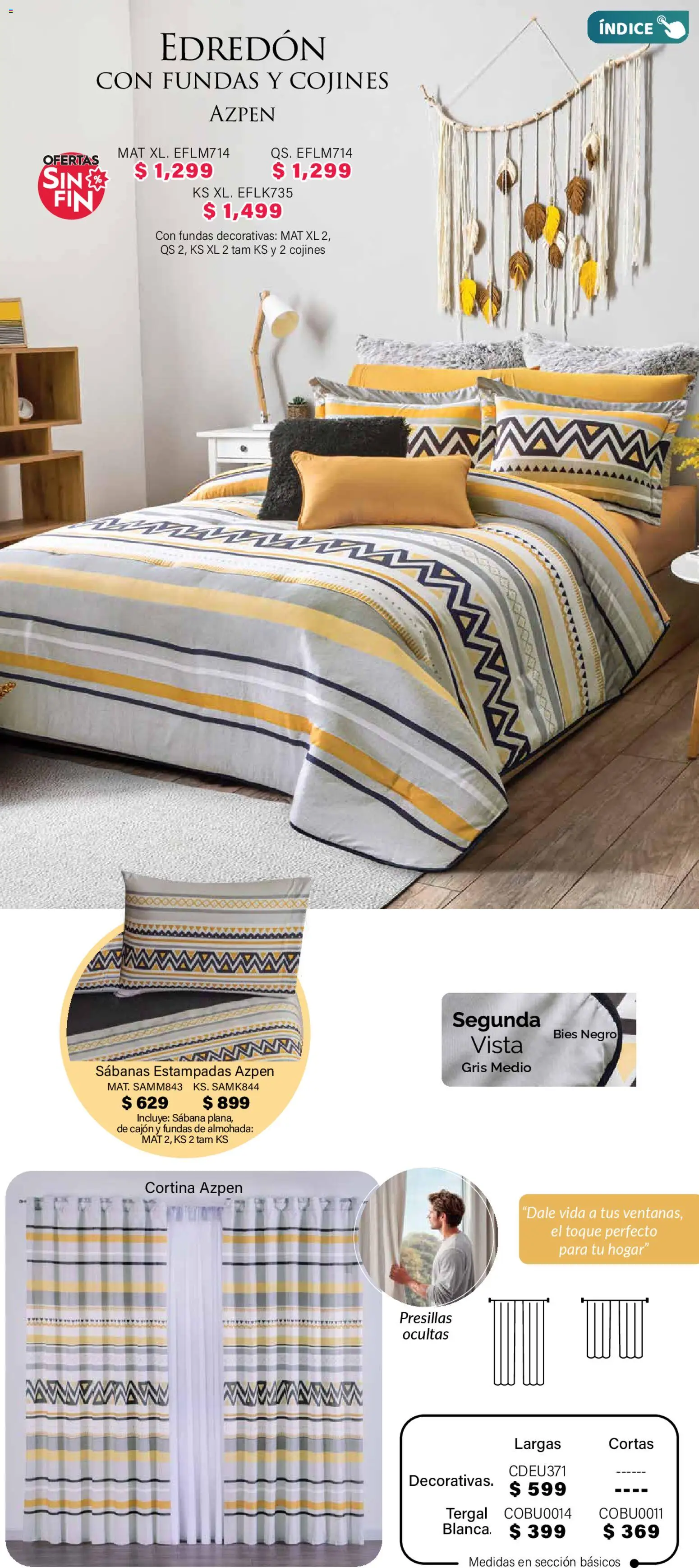 Nuevas ofertas de Colchas Concord válidas en toda la República Mexicana desde el 01.11.2025. ¡Encuentra las mejores ofertas en Colchas Concord Buen Fin! | Página: 102 | Productos: Almohada, Sabanas