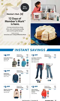 Preview of Sam's Club weekly ads valid from 03.12.2025 | Page: 11 | Products: Sweater