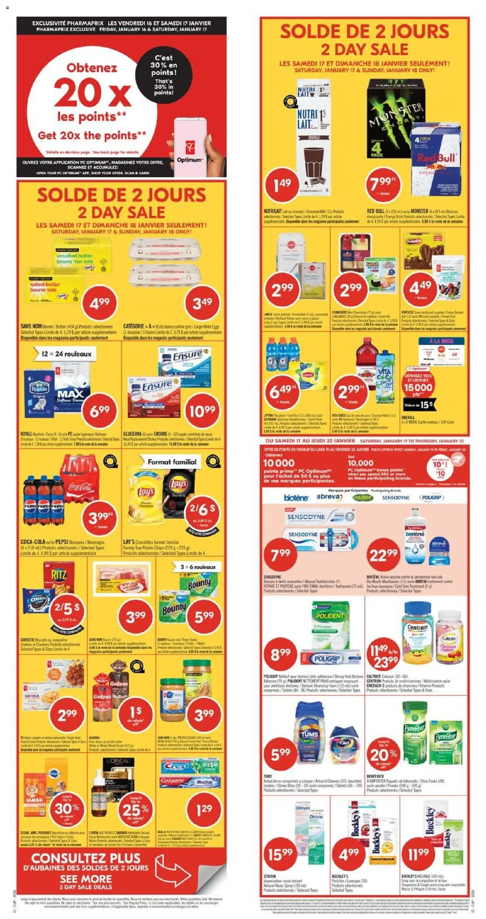 Pharmaprix flyer valid from 16.01.2026 | Page: 1 | Products: Nuts, Cookies, Mouthwash, Eggs
