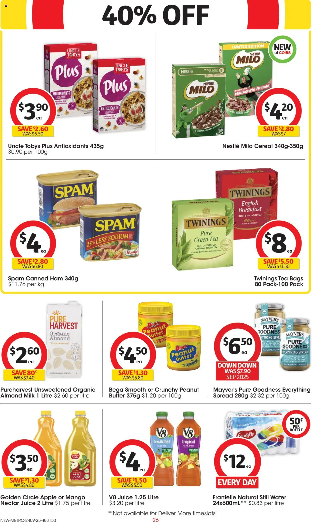 Coles catalogue - valid from 24.09.2025 | Page: 26 | Products: Butter, Ham, Cereal, Blueberries
