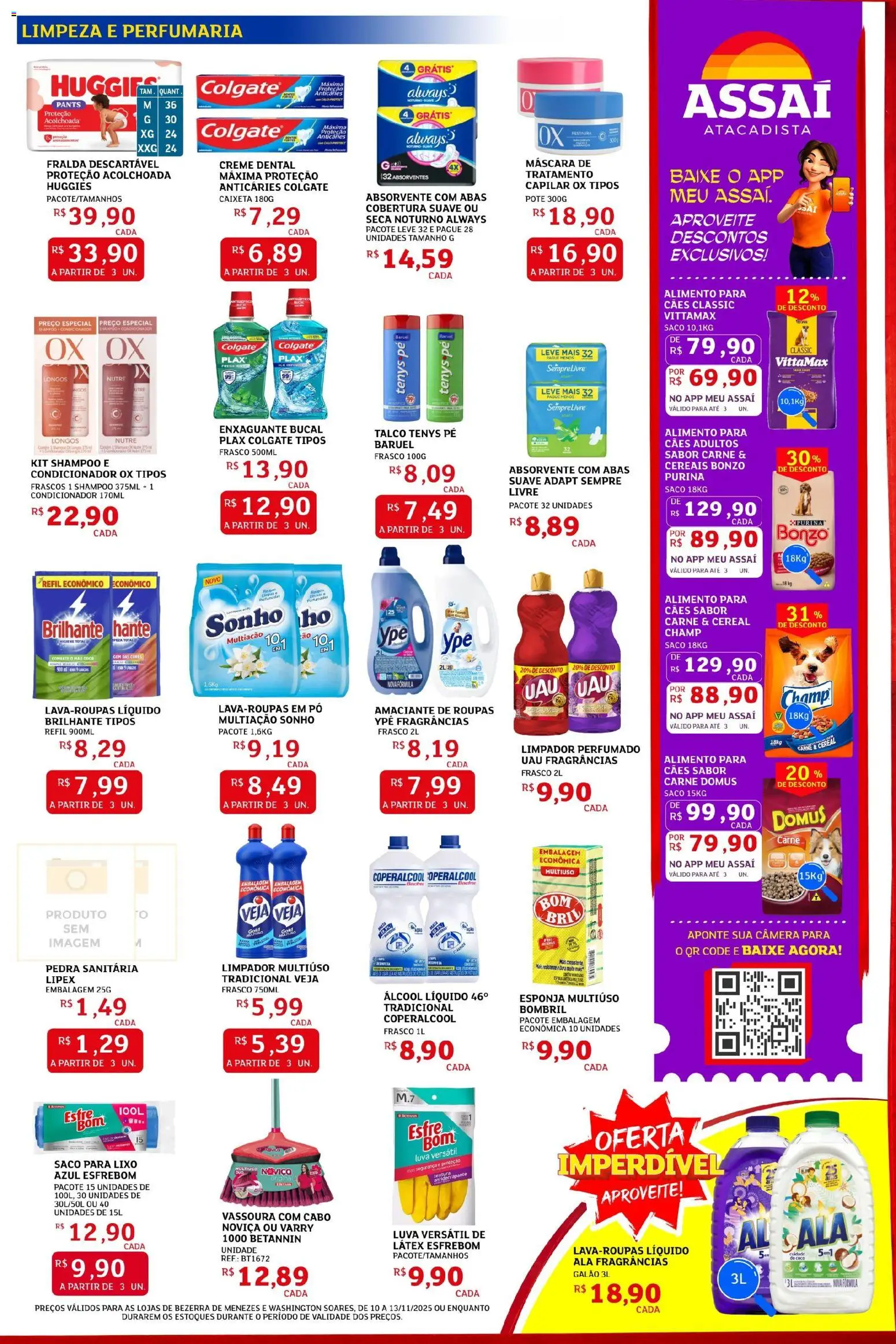Assaí Atacadista Folheto - válido de 10.11.2025 | Página: 3 | Produtos: Esponja, Roupas, Cereais, Absorvente