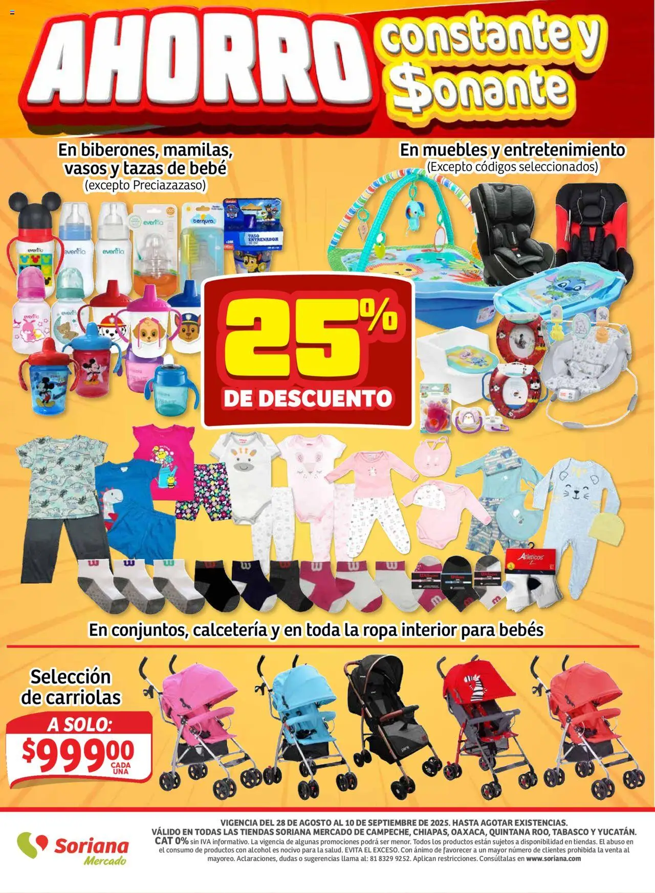 Nuevas ofertas de Soriana válidas en toda la República Mexicana desde el 28.08.2025. ¡Encuentra las mejores ofertas en Soriana - Pesito Valedor Mercado: Camp, Chia, Oax, Q. Roo, Tab, Yuc! | Página: 25 | Productos: Ropa, Ropa interior, Vasos