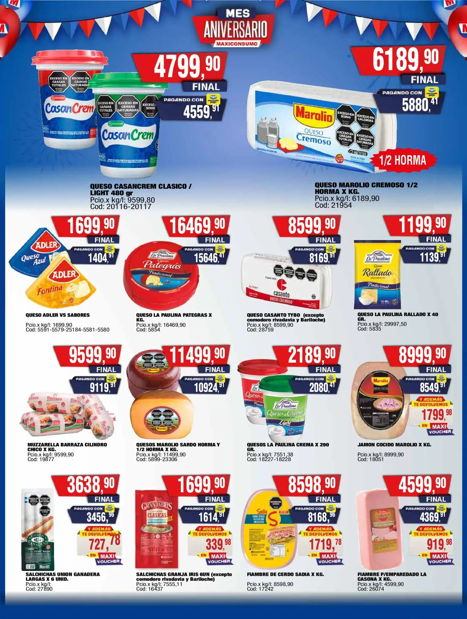 Maxiconsumo ofertas │ válido desde el 15.12.2025 | Página: 19 | Productos: Jamón cocido, Queso crema, Queso, Jamón