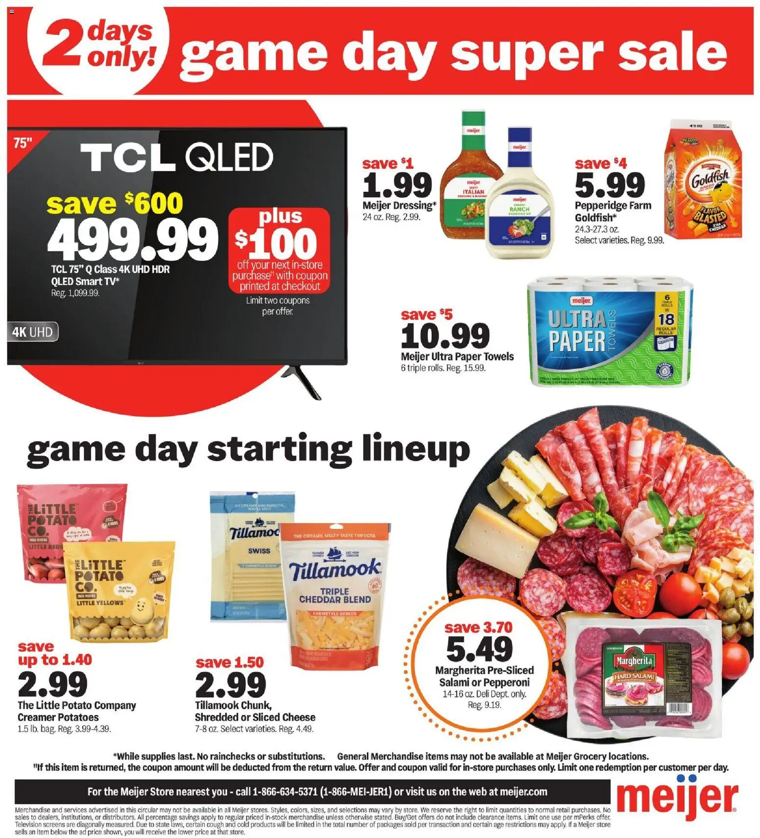 Meijer Super Sale - valid from 20.03.2026 | Page: 3 | Products: Cheese, Salami, Potatoes, Television